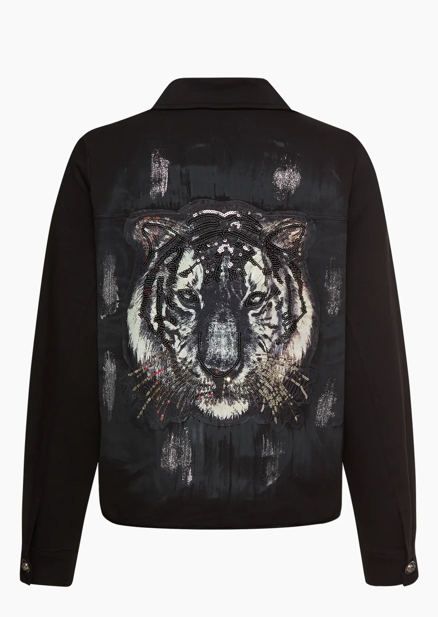 Sweatjacke im Jeansstyle 'You are loved', schwarz