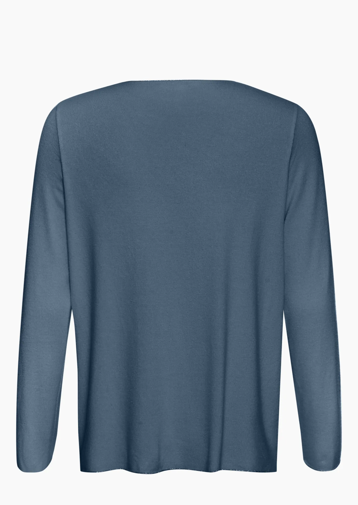 Langarmshirt in Feinstrick, blau