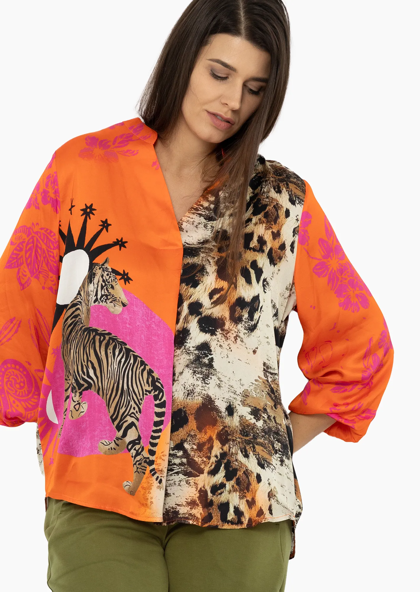 stylische Bluse, orange