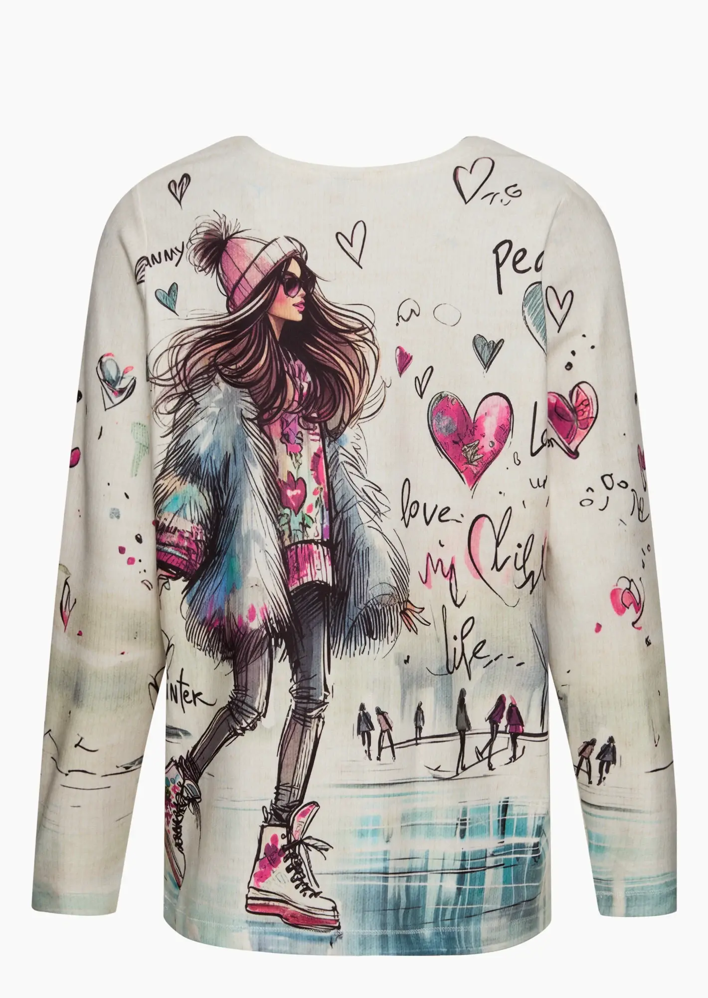 kuscheliges Langarmshirt, bunt