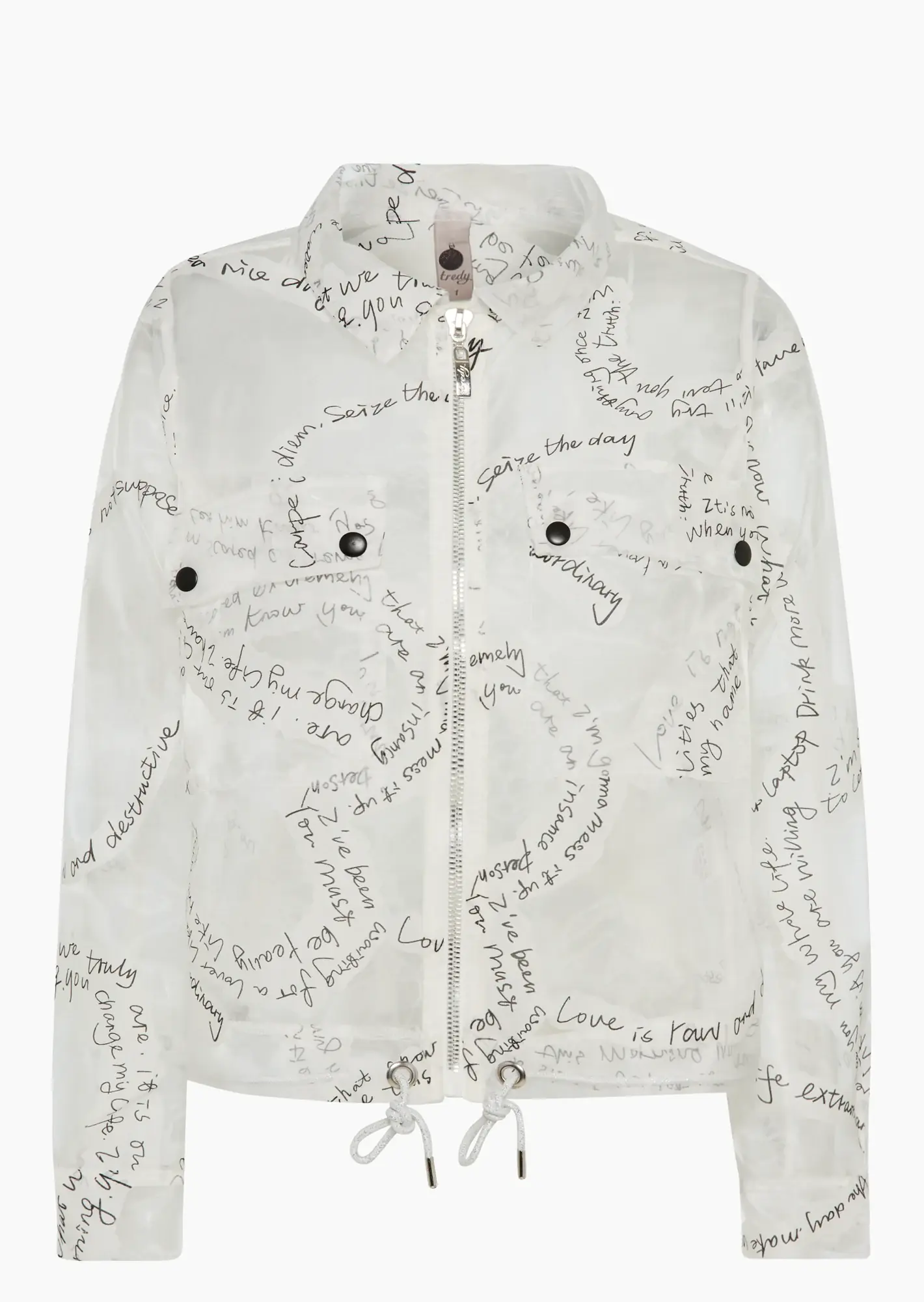transparente Jacke mit Lettering, offwhite