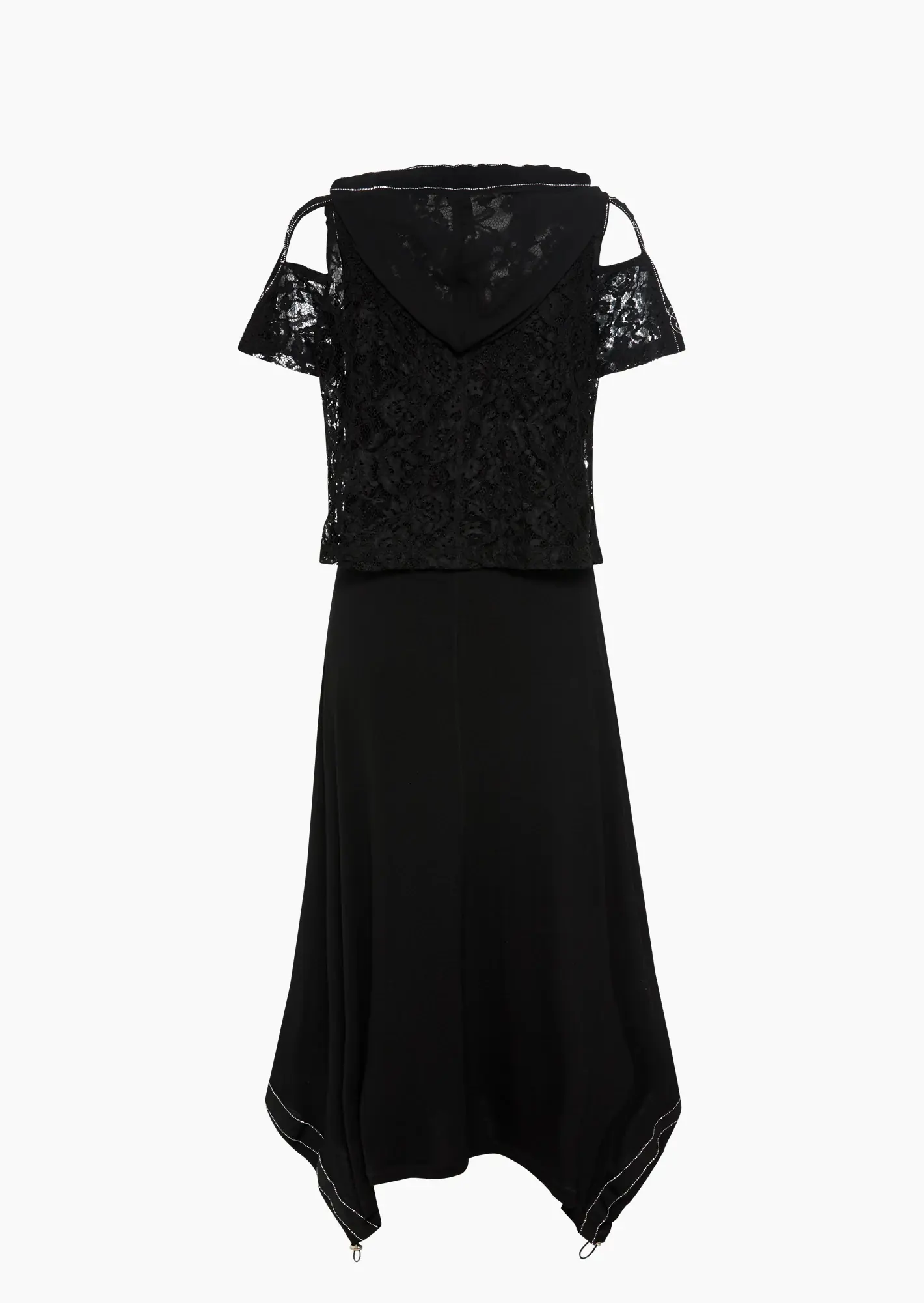 2 in 1 Kleid mit Spitze, schwarz