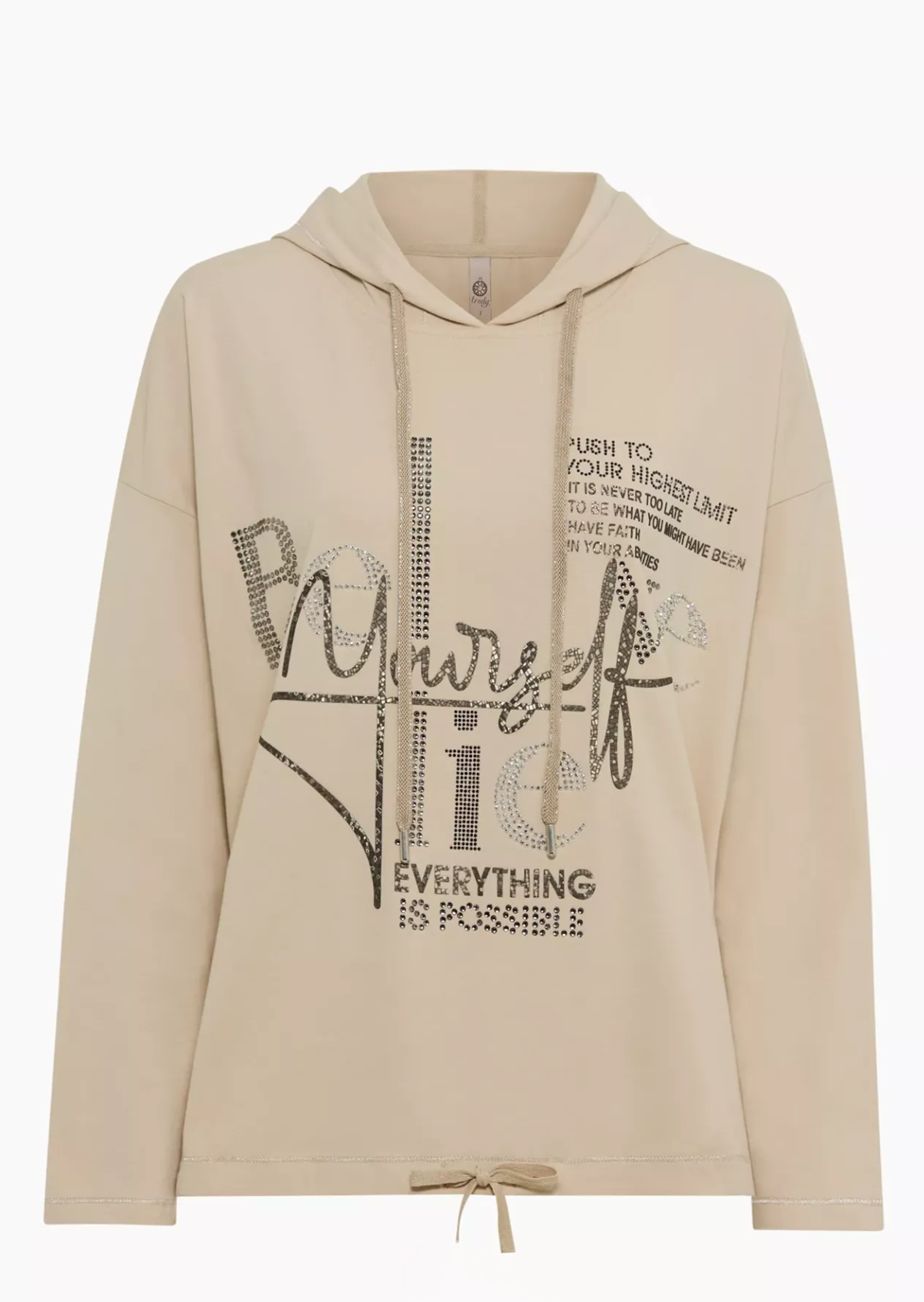 Langarmshirt 'Believe', crema