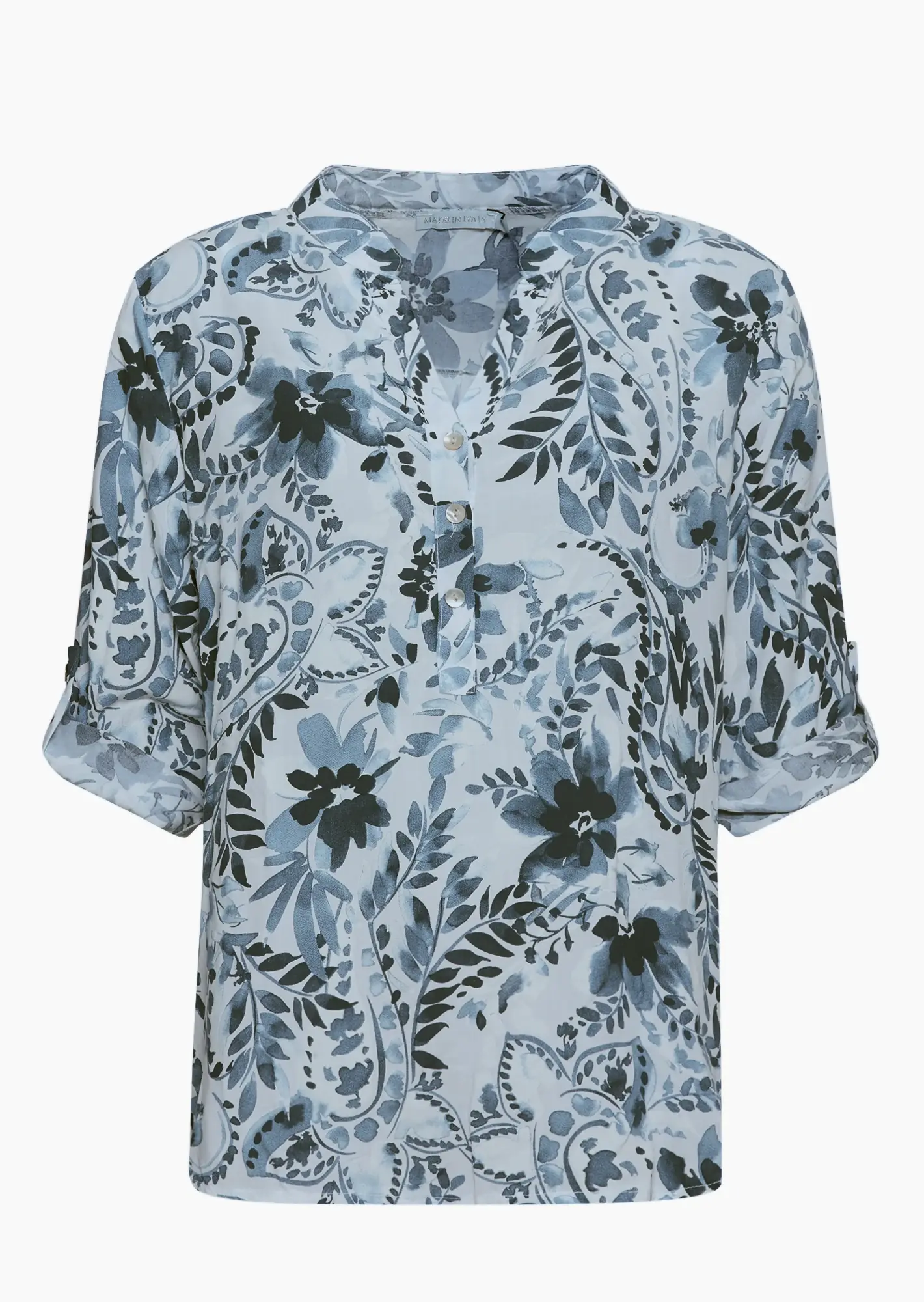 Bluse im Alloverprint, eiskristall