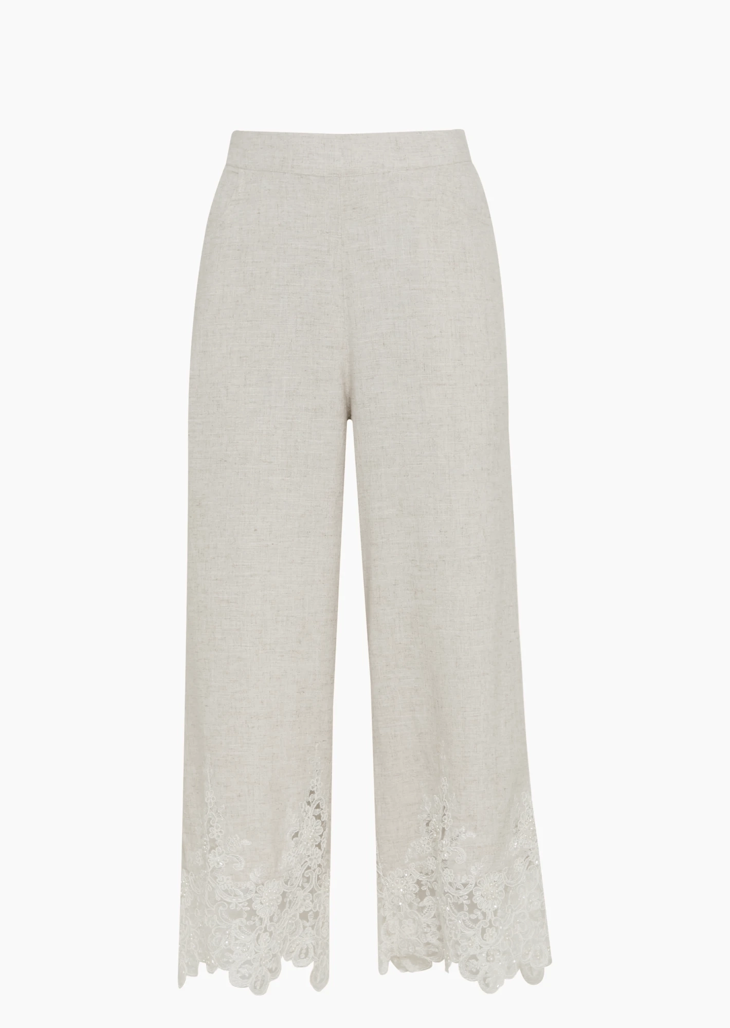 Leichte Hose mit detailverliebten Highlights, sand-melange