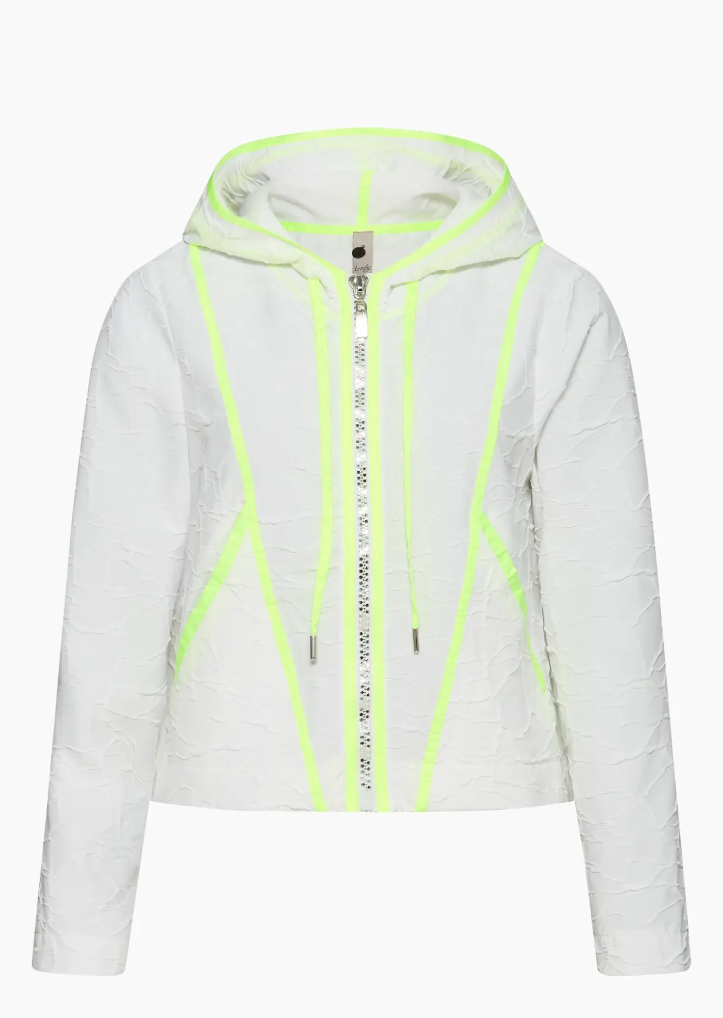 Leichte Jacke mit Struktur, offwhite-neongelb
