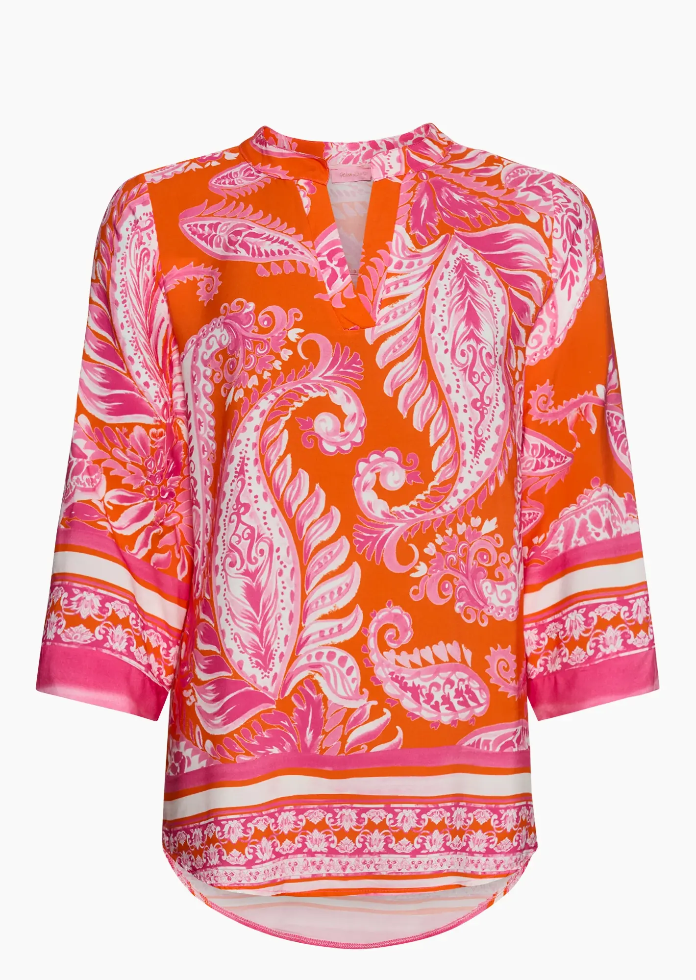 leichte Viskose-Bluse, pink-orange