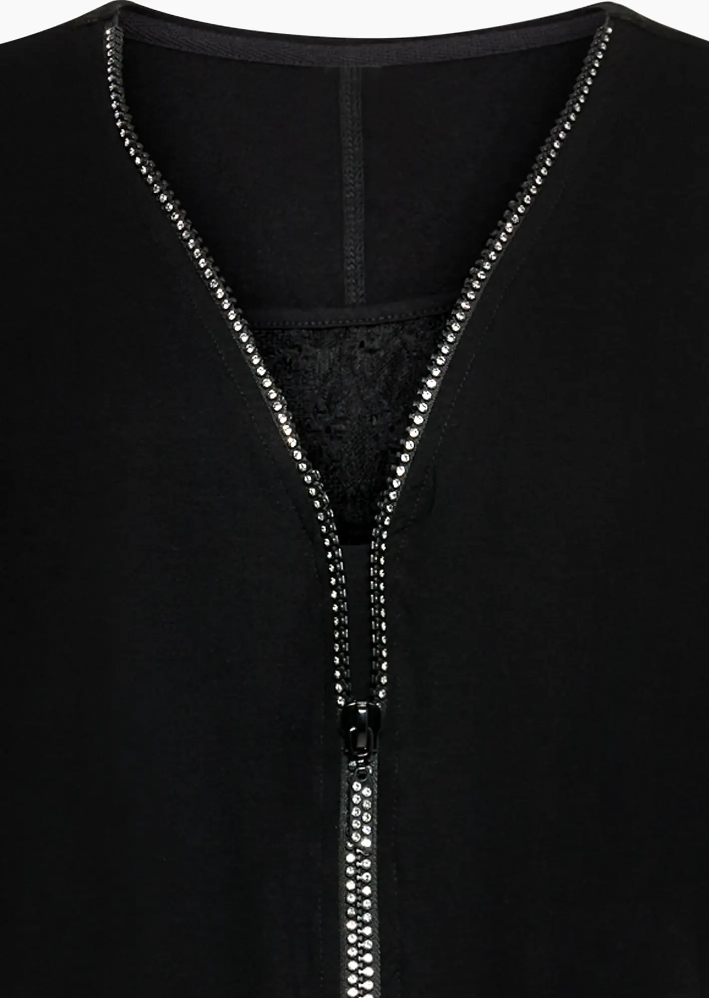 Shirt mit glitzernden Details, schwarz