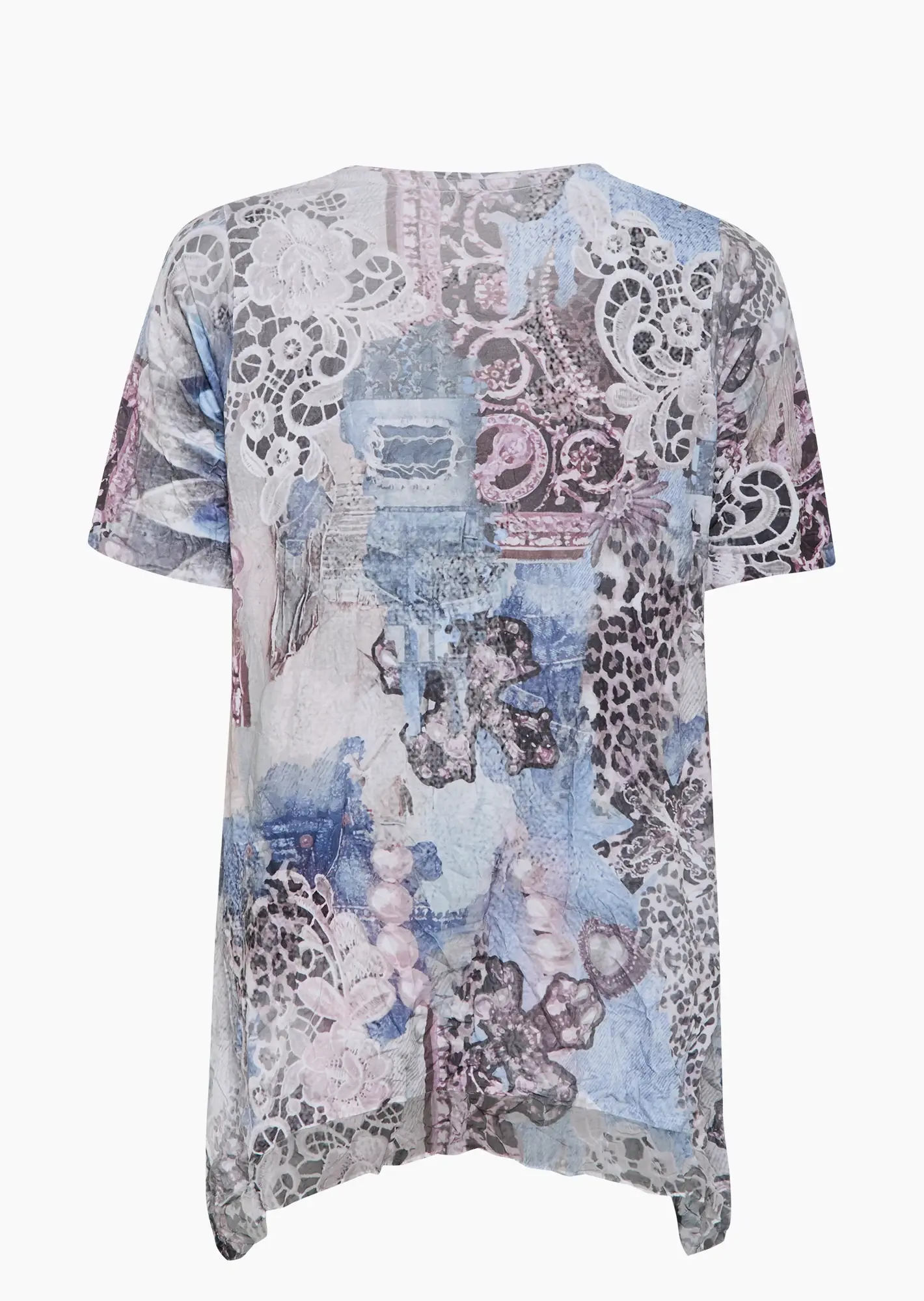 Shirt im Alloverprint & im Lagenlook, eiskristall
