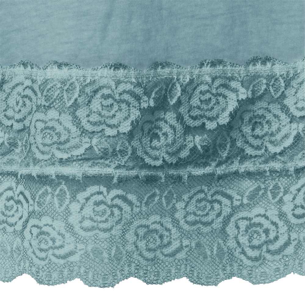Basic Top aus Baumwolle mit Spitze 76 cm, mint cream