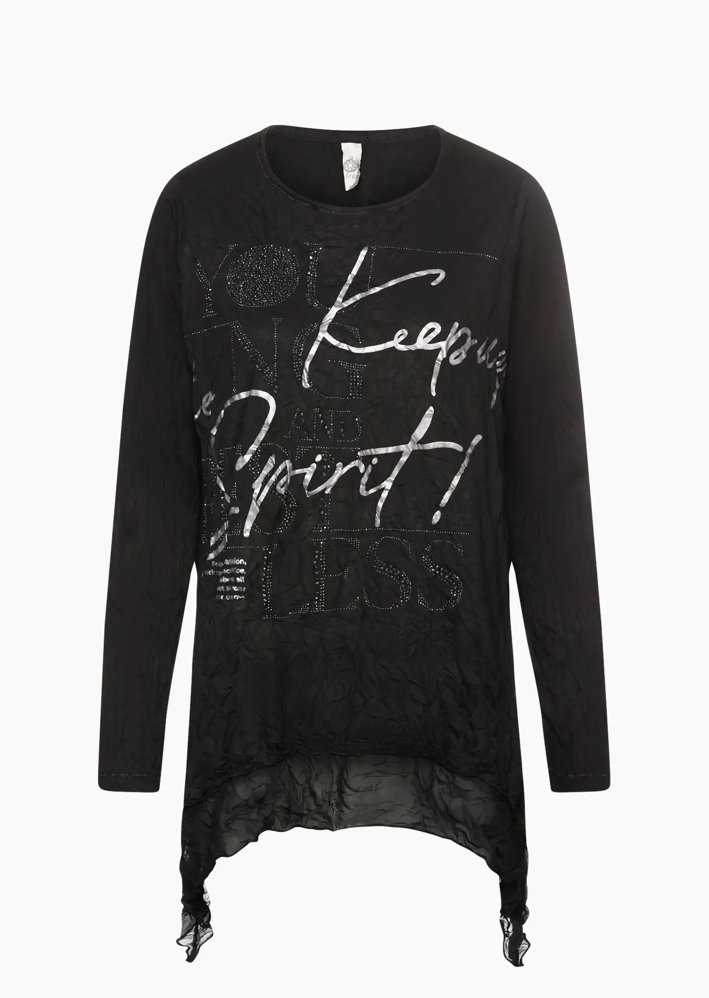 Langarmshirt Layering-Look, schwarz