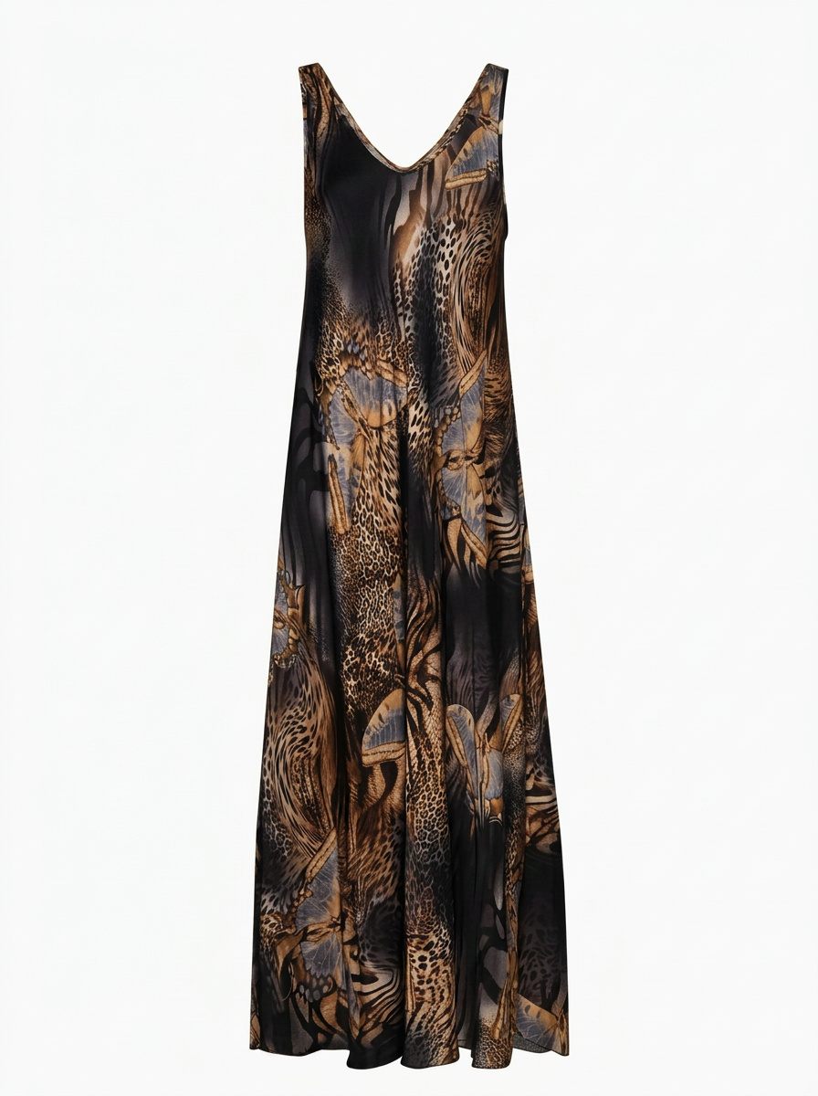Kleid aus Viskose-Satin, schwarz