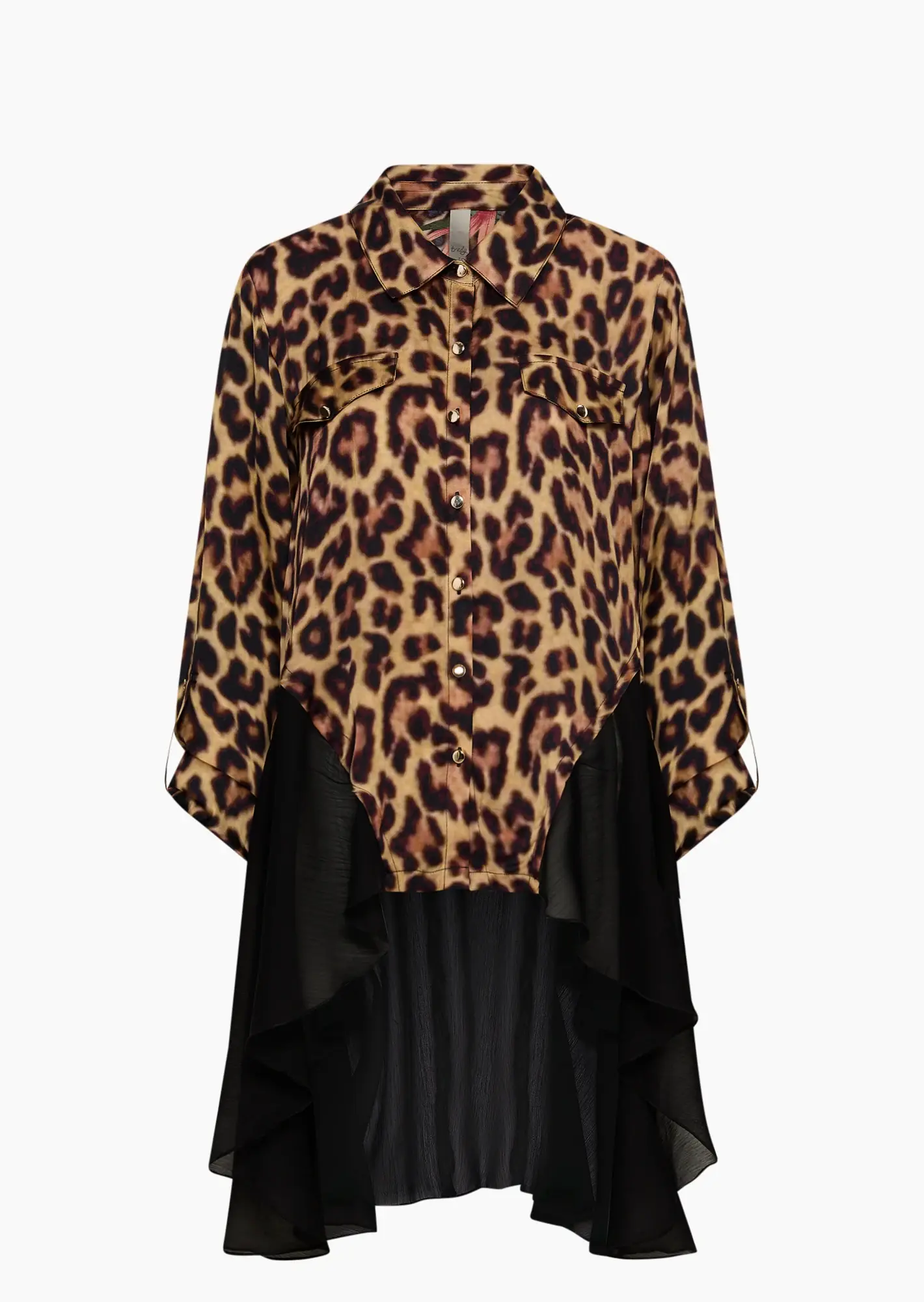 leichte Leo-Bluse, crema-schwarz