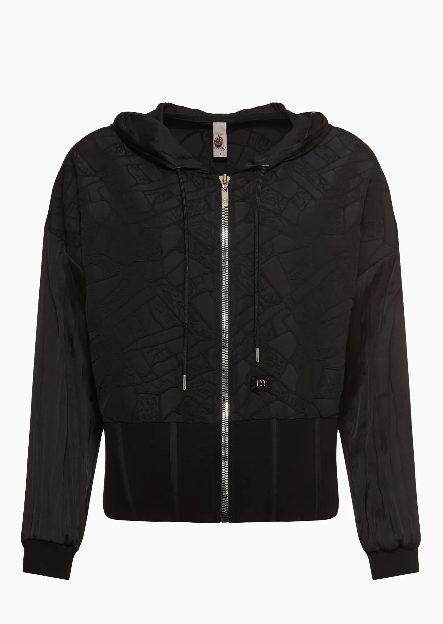 Jacke mit Strukturstoff, schwarz