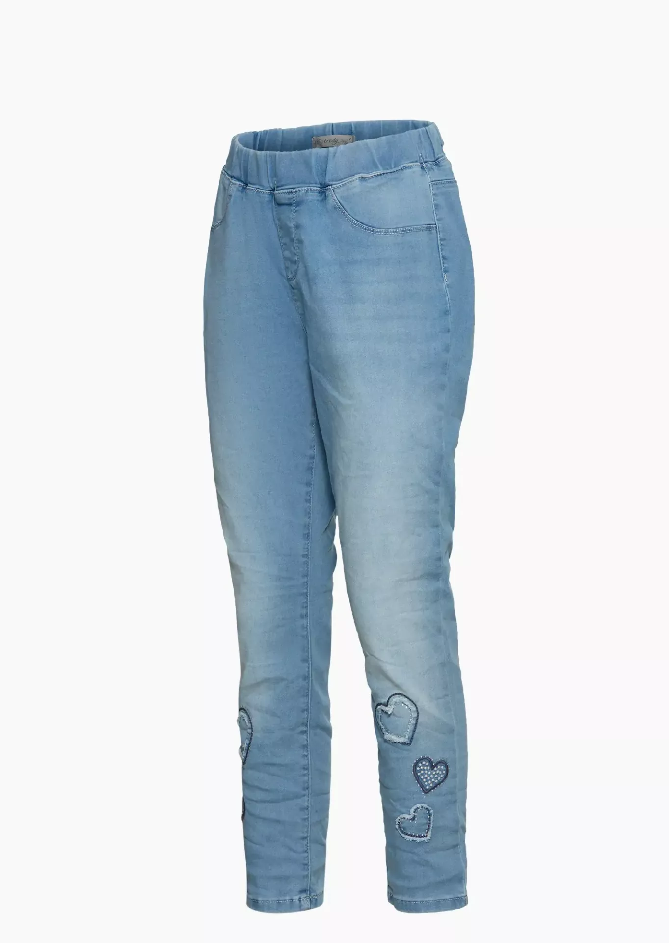 Jeggings mit Herzen, light blue denim