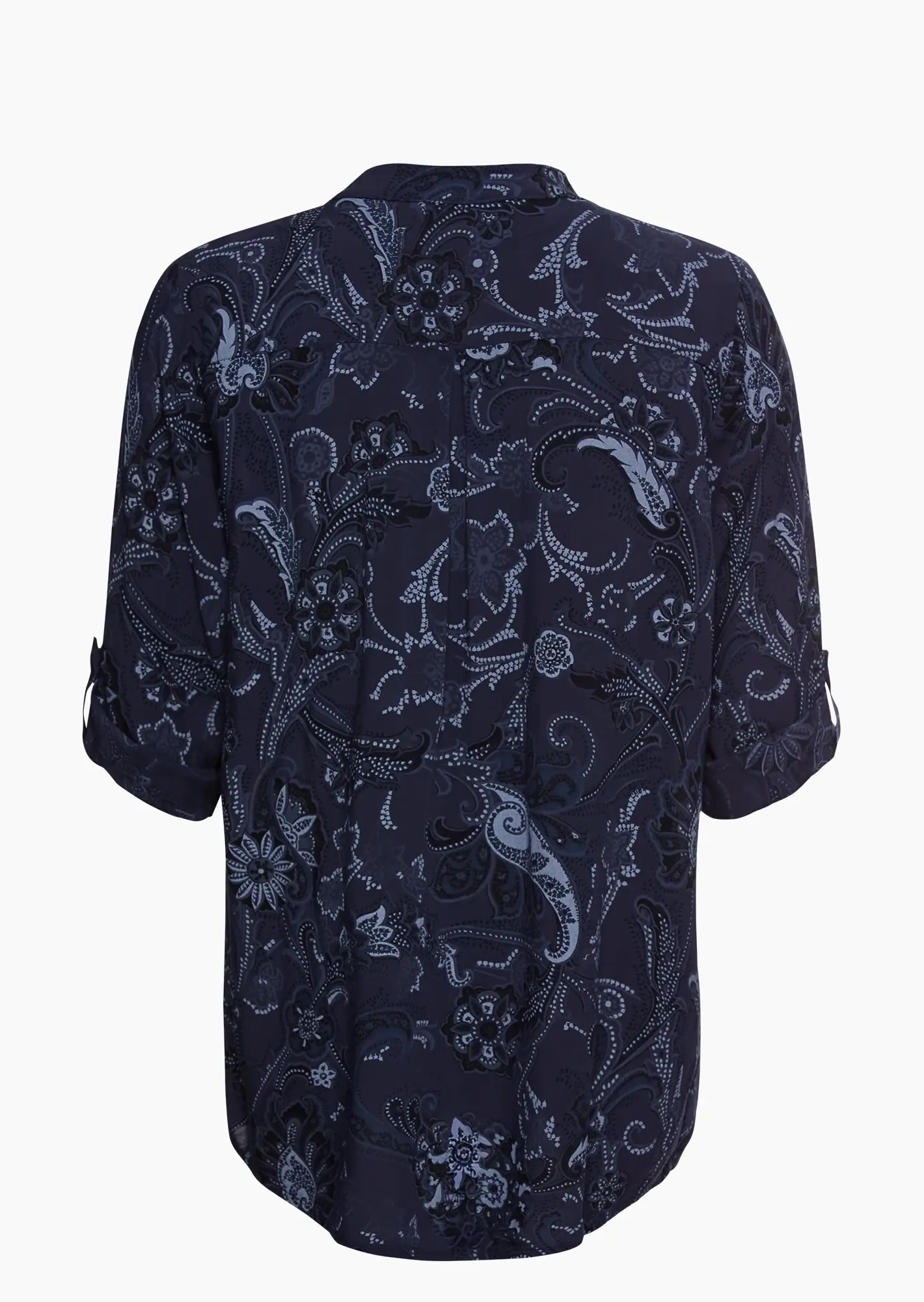 Bluse Alloverprint, navy
