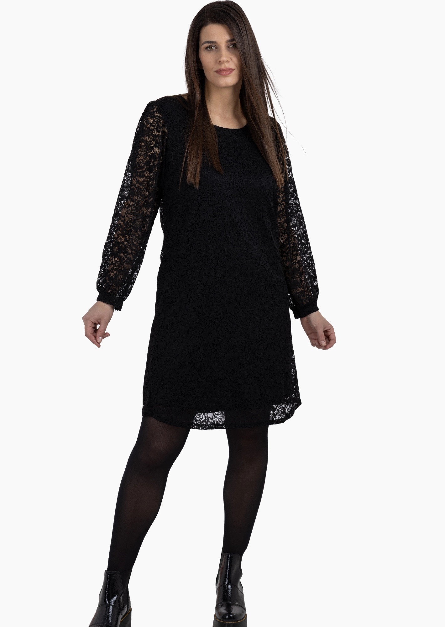 Alloverspitzenkleid, schwarz