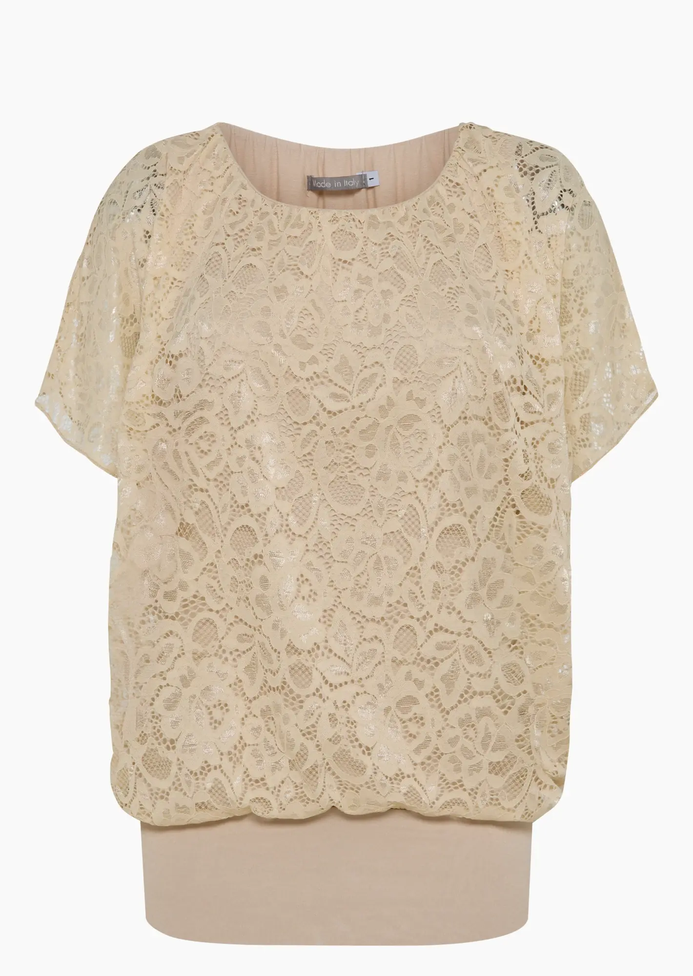 Alloverspitzen Bluse, crema