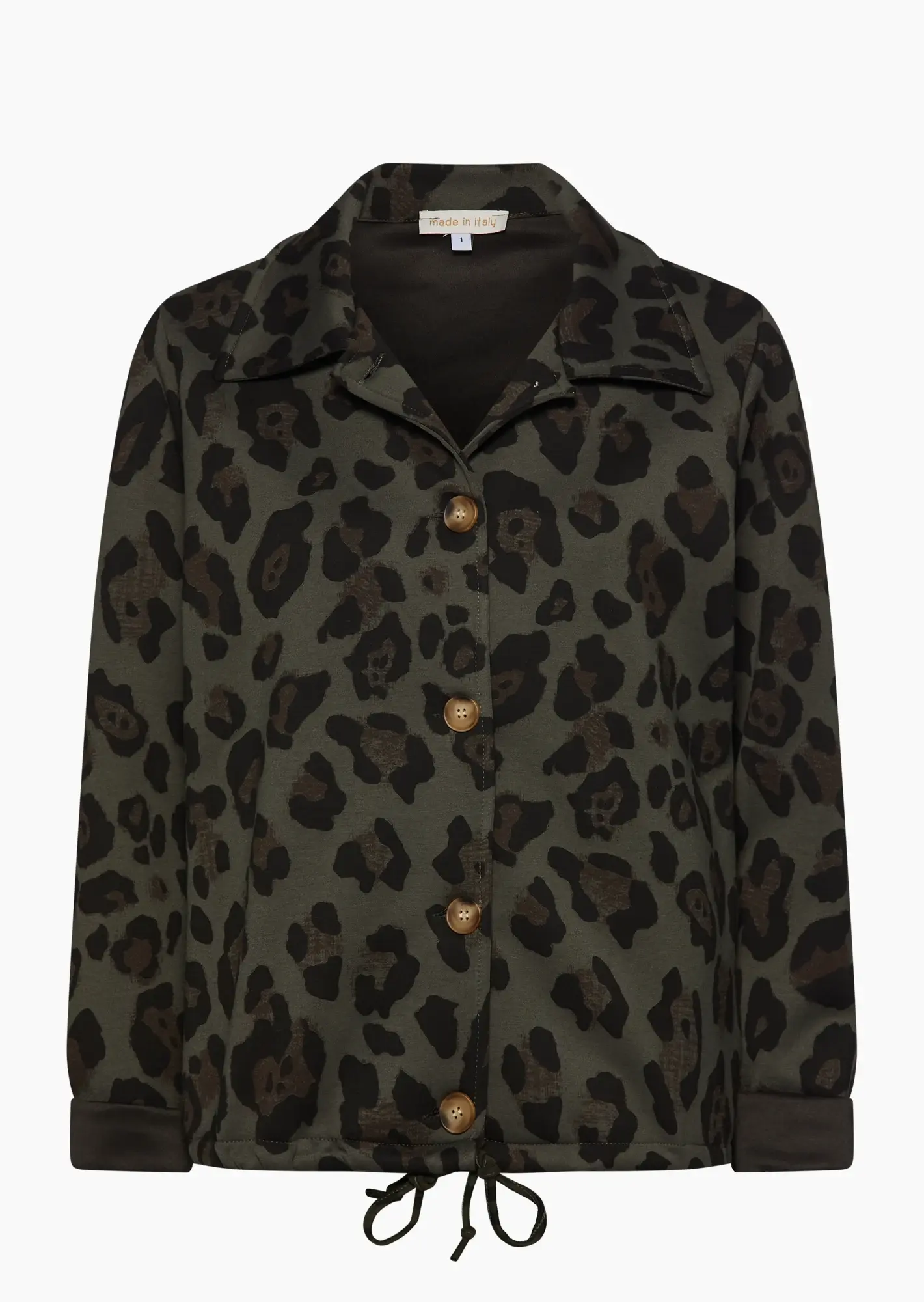 Sweatjacke im Leo-Style, khaki