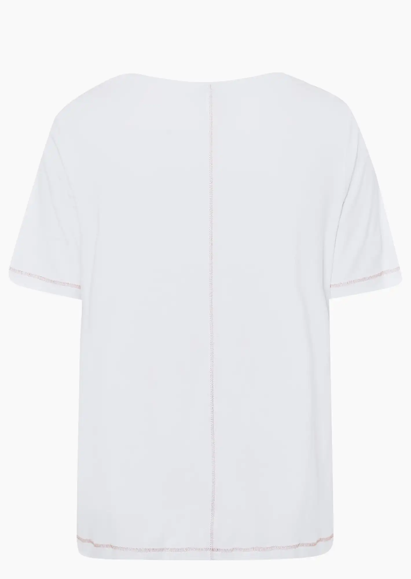 Shirt mit Ziersteinen & metallischen Effekten, weiß