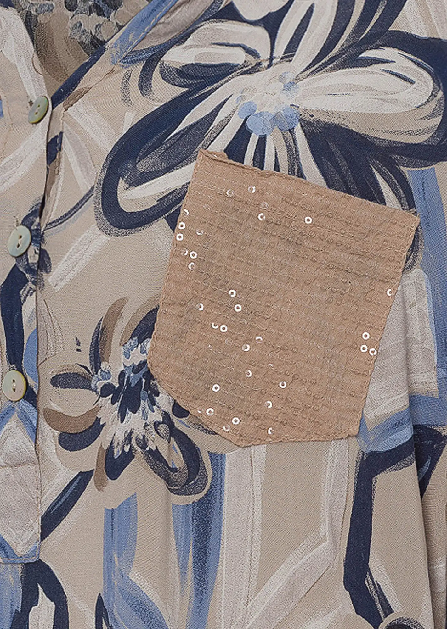 Bluse mit Pailletten, crema