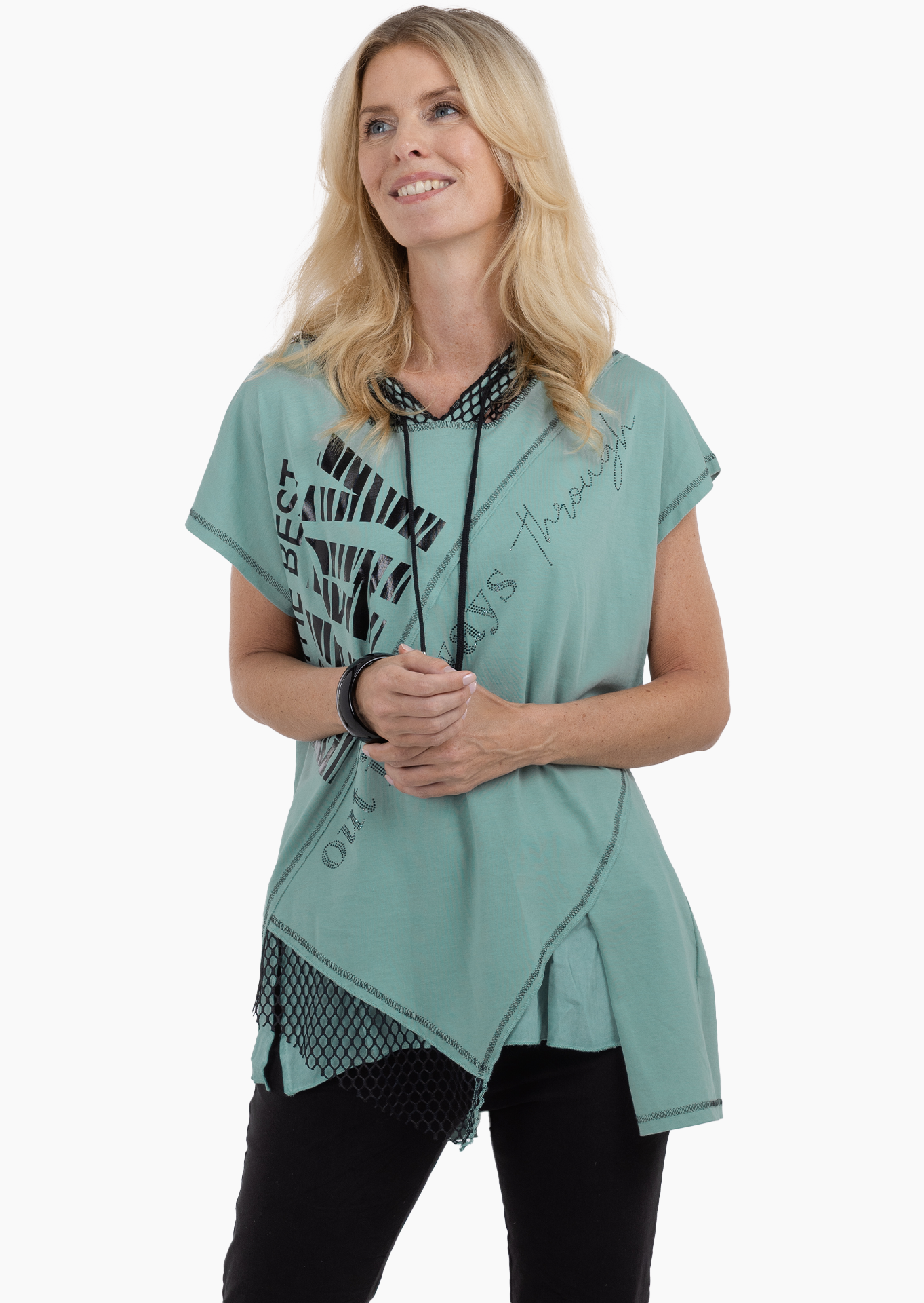 asymmetrisches Shirt, misty green