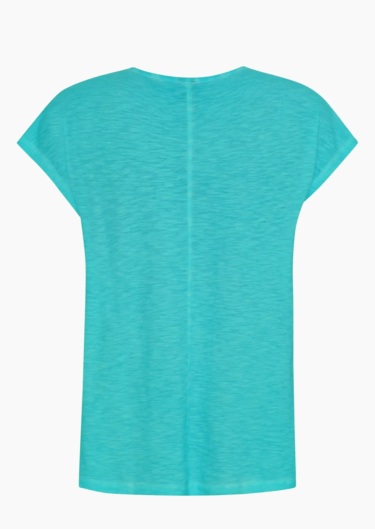 Baumwoll-Shirt mit Statement, türkis