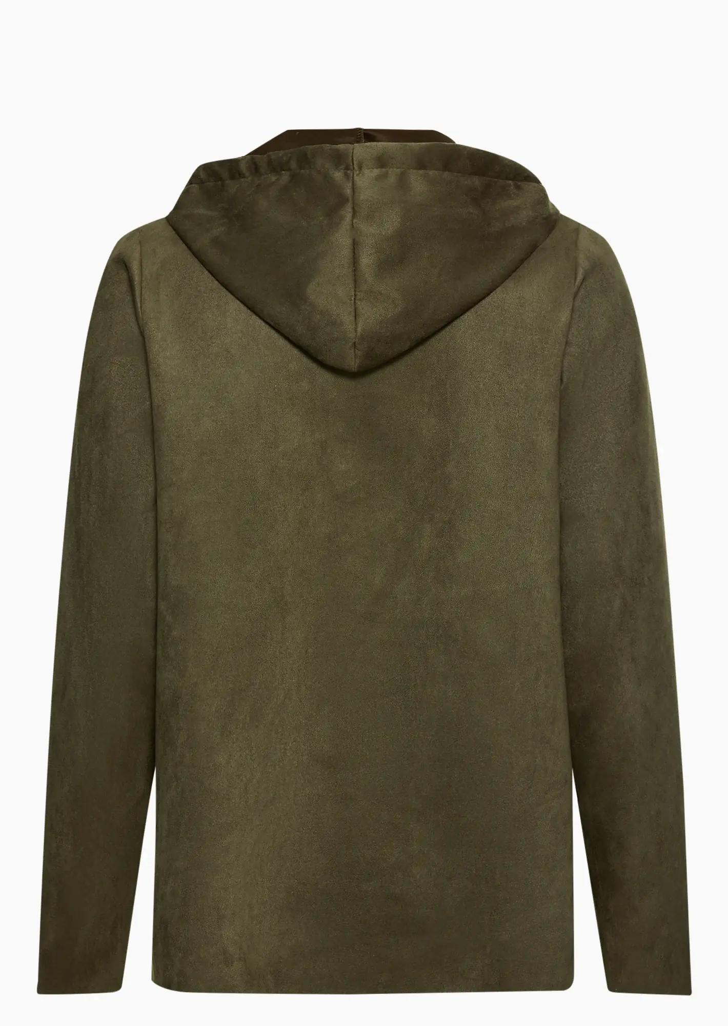 Jacke in Suede-Optik, oliv