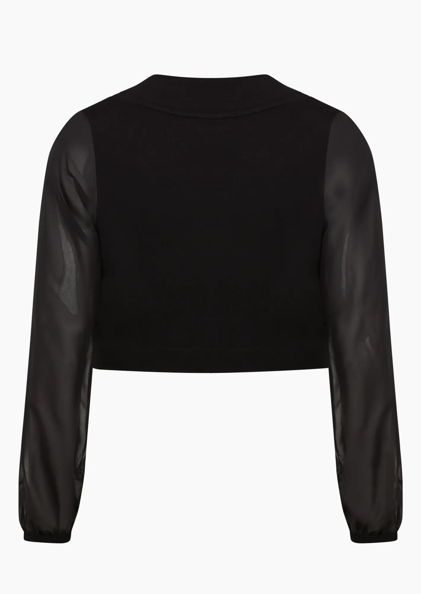 Shirtjacke mit Chiffon, schwarz
