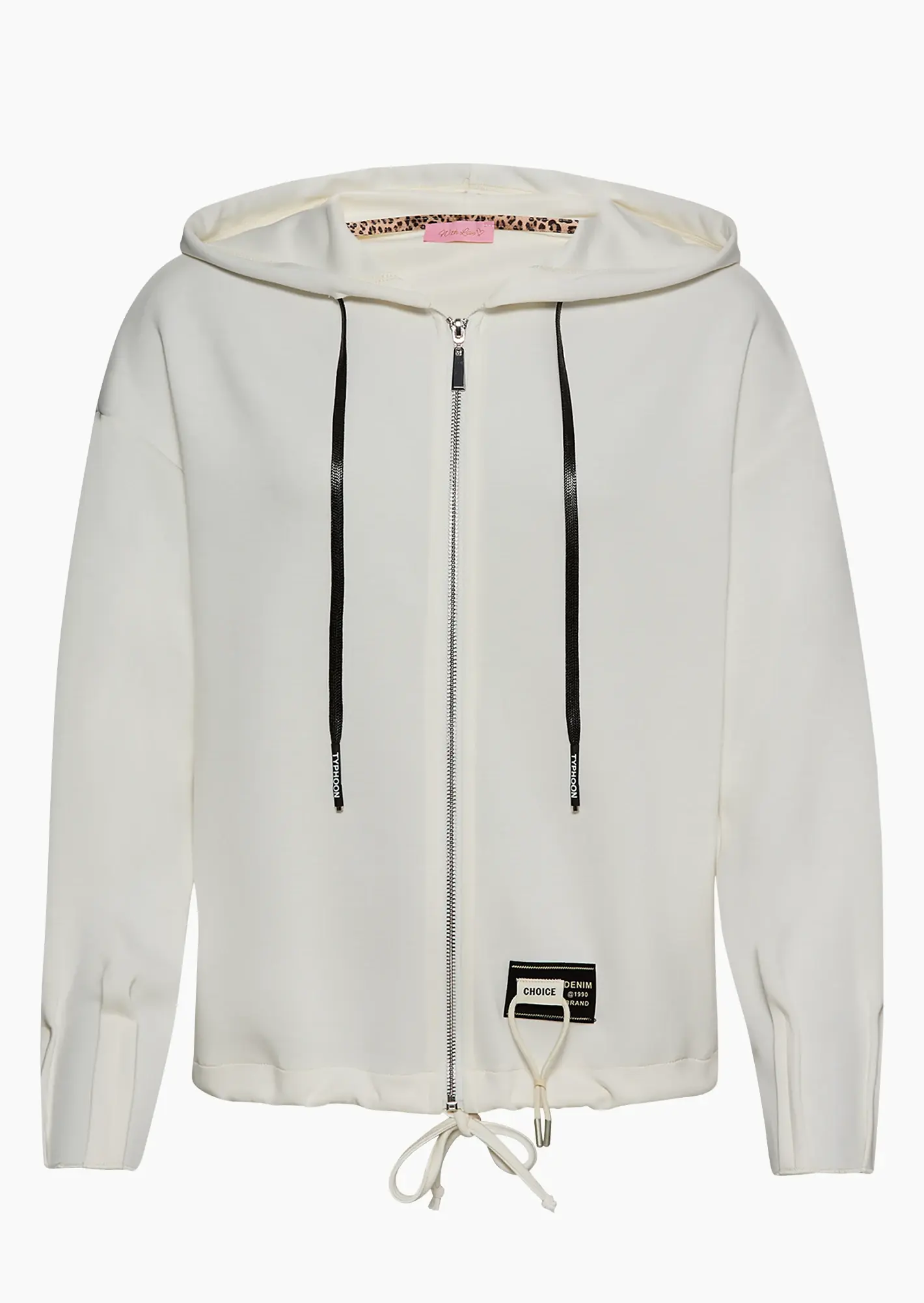 Sweatjacke mit Ziernähten, offwhite