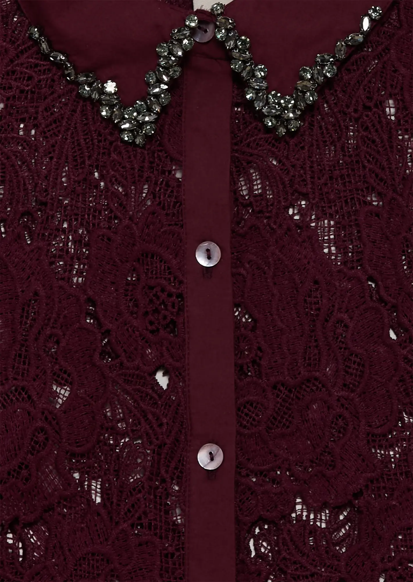 Bluse im Alloverspitzendesign, plum