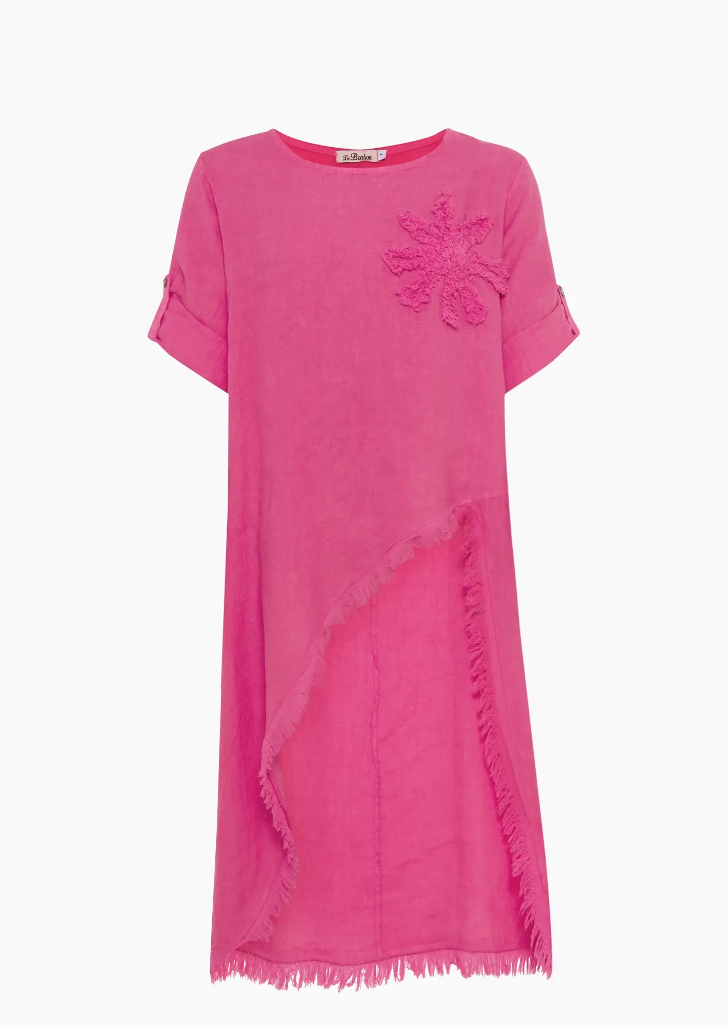 luftiges Leinenkleid, pink