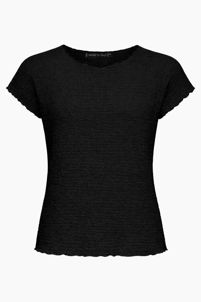 Strukturiertes Shirt, schwarz