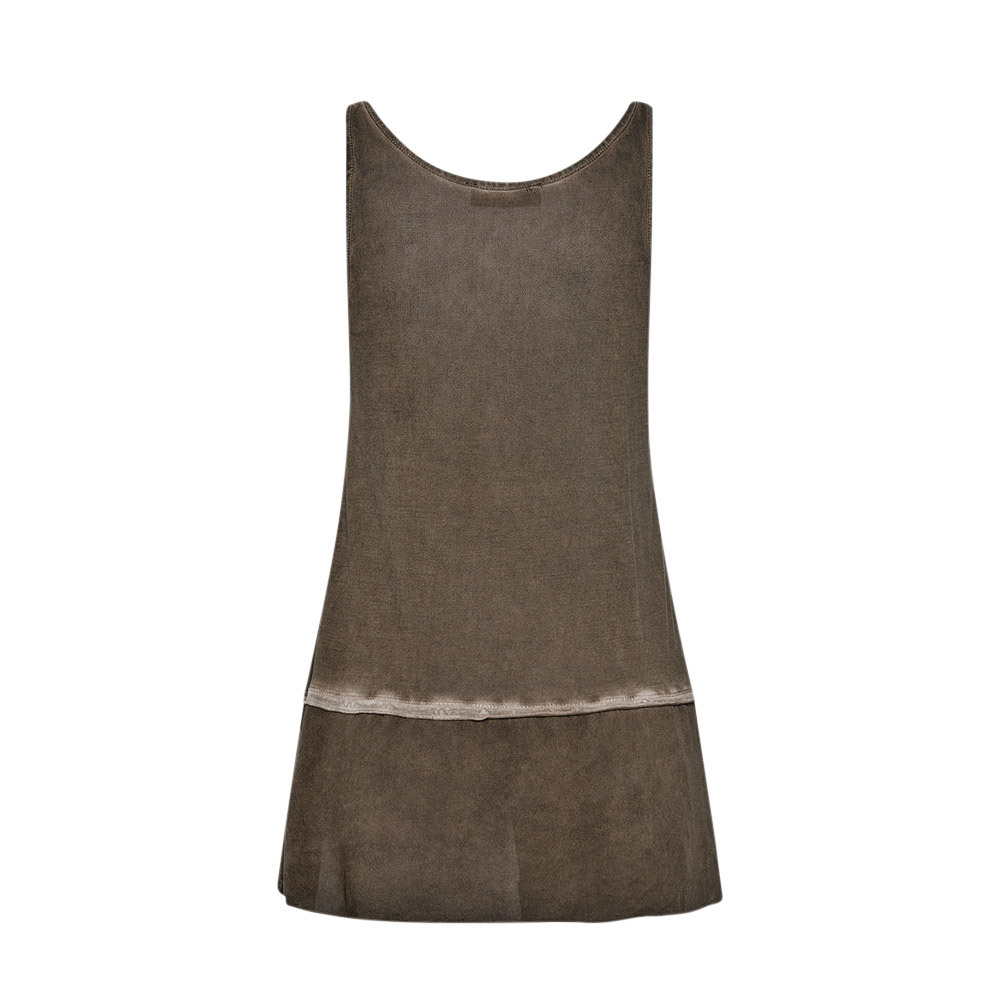 Top mit Hemdsaum, taupe