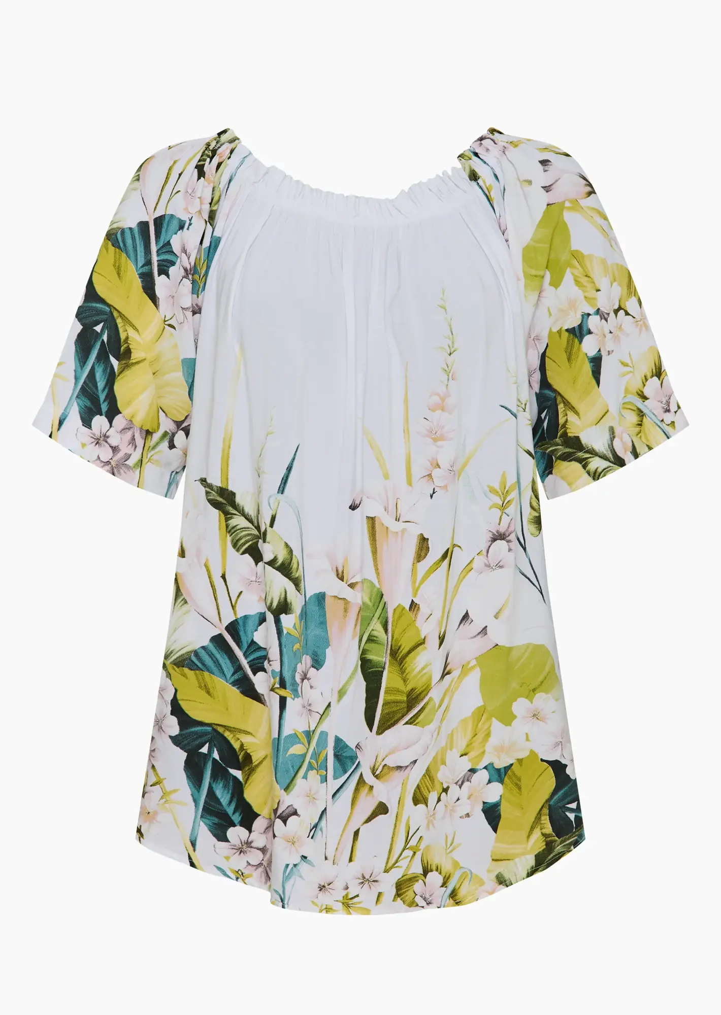 Bluse mit Carmenausschnitt, weiß