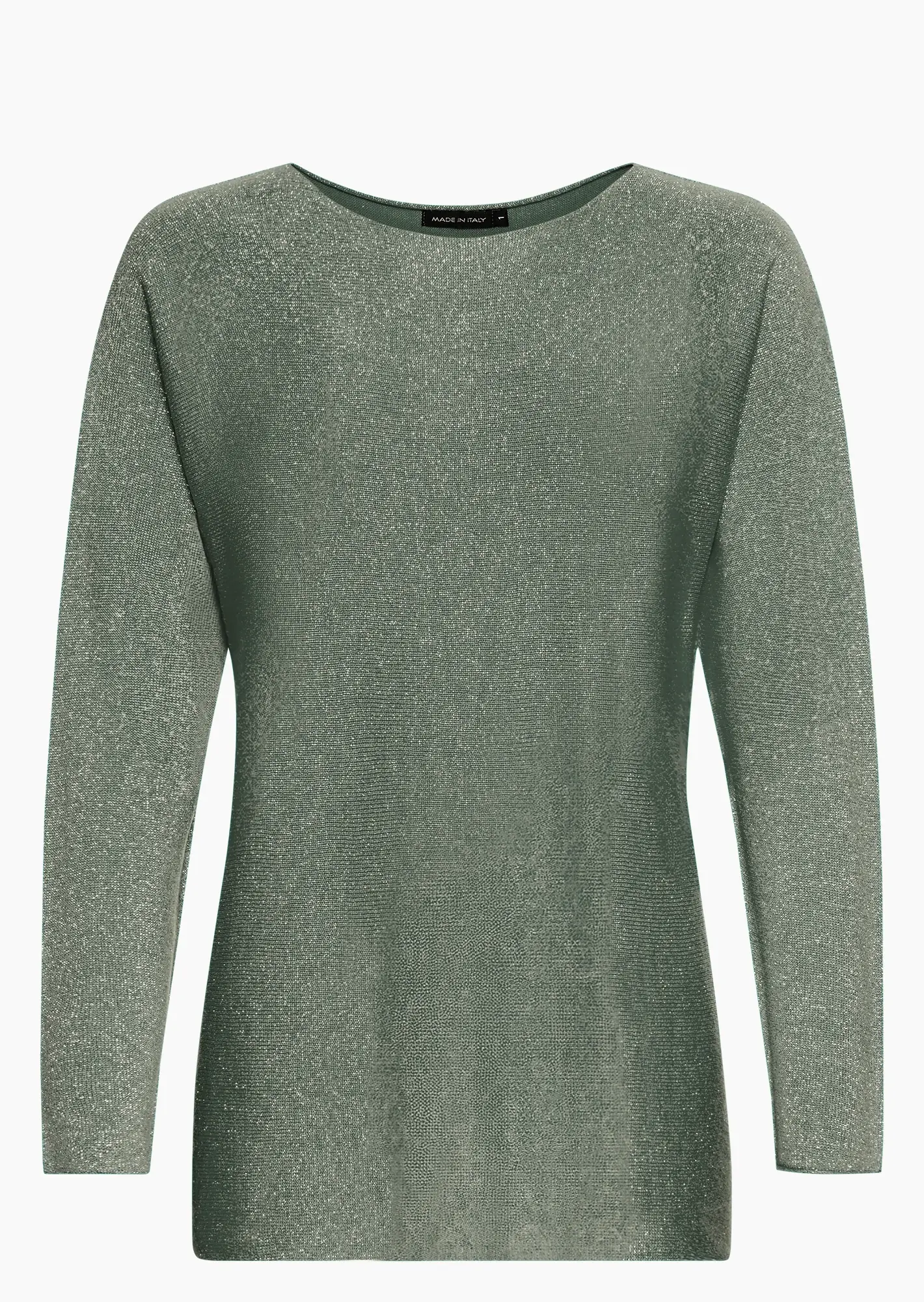 Leichter Strickpullover mit Glitzer, salbei