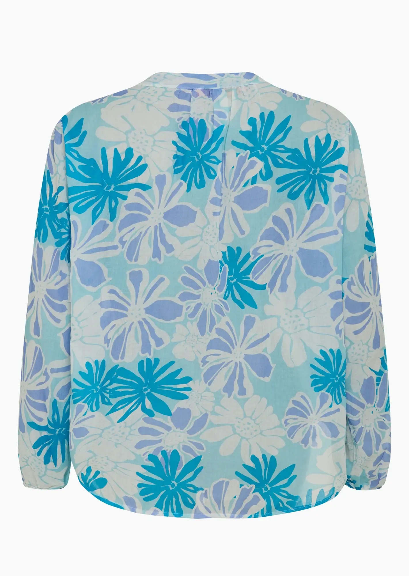 leichte Bluse mit floralem Print, blau