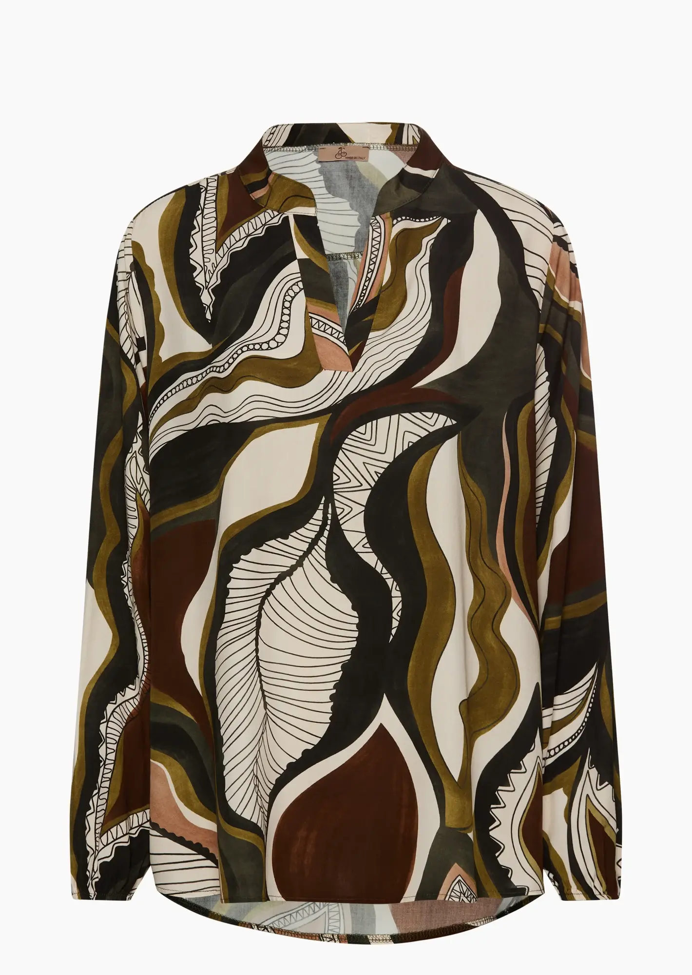 Bluse gemustert, oliv