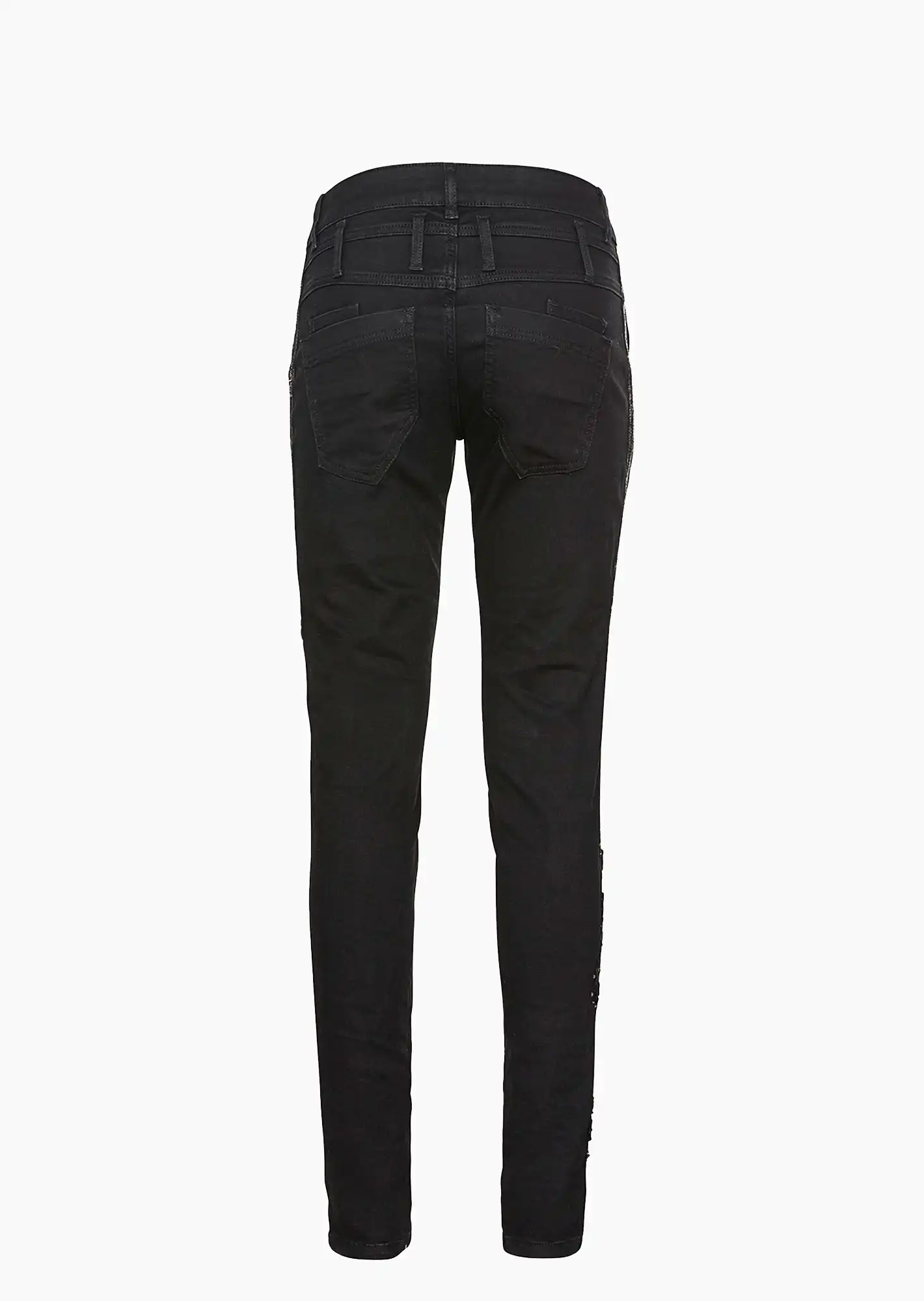 Hose mit Spitzen-Patch, schwarz