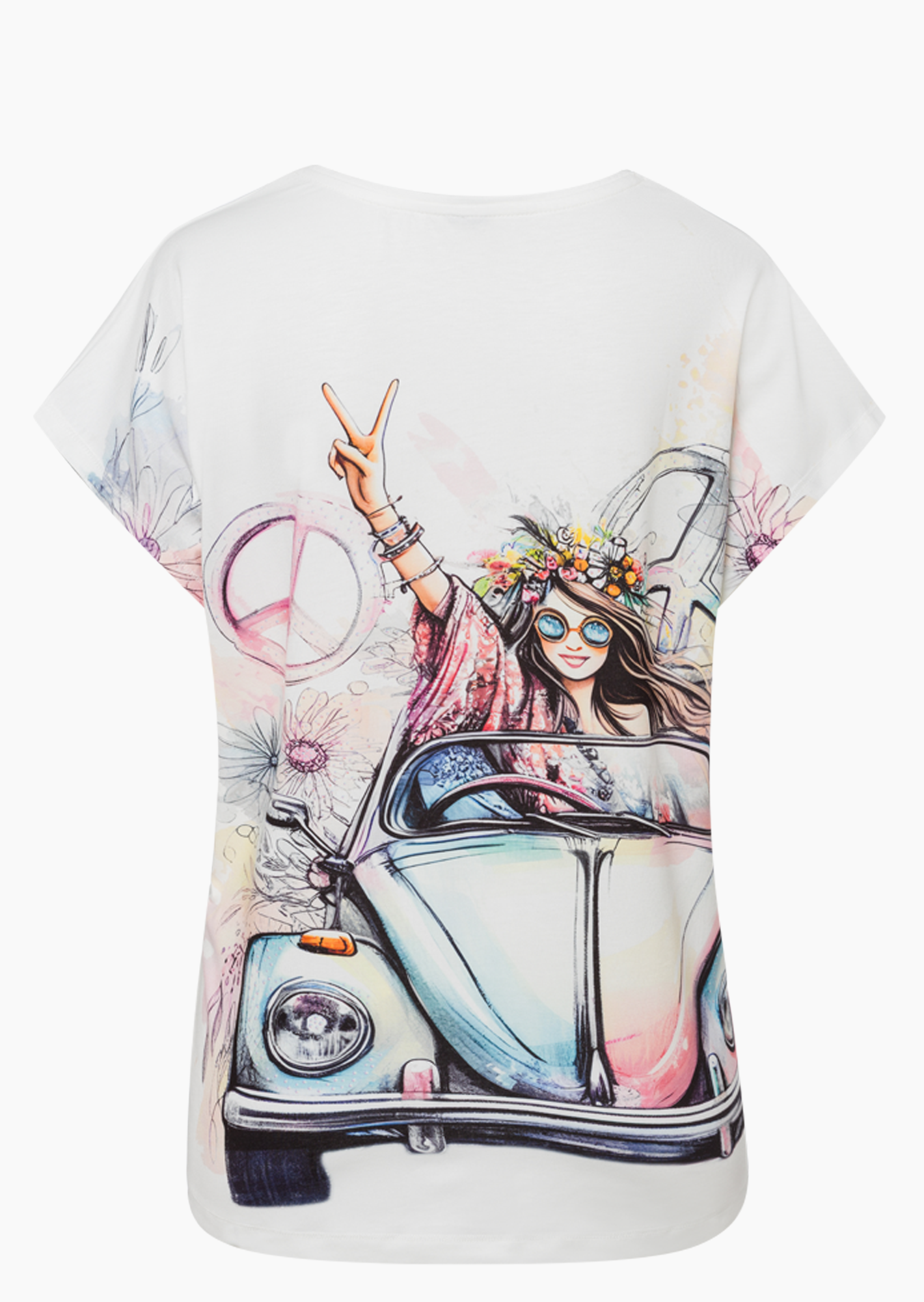 Shirt 'Peace', offwhite