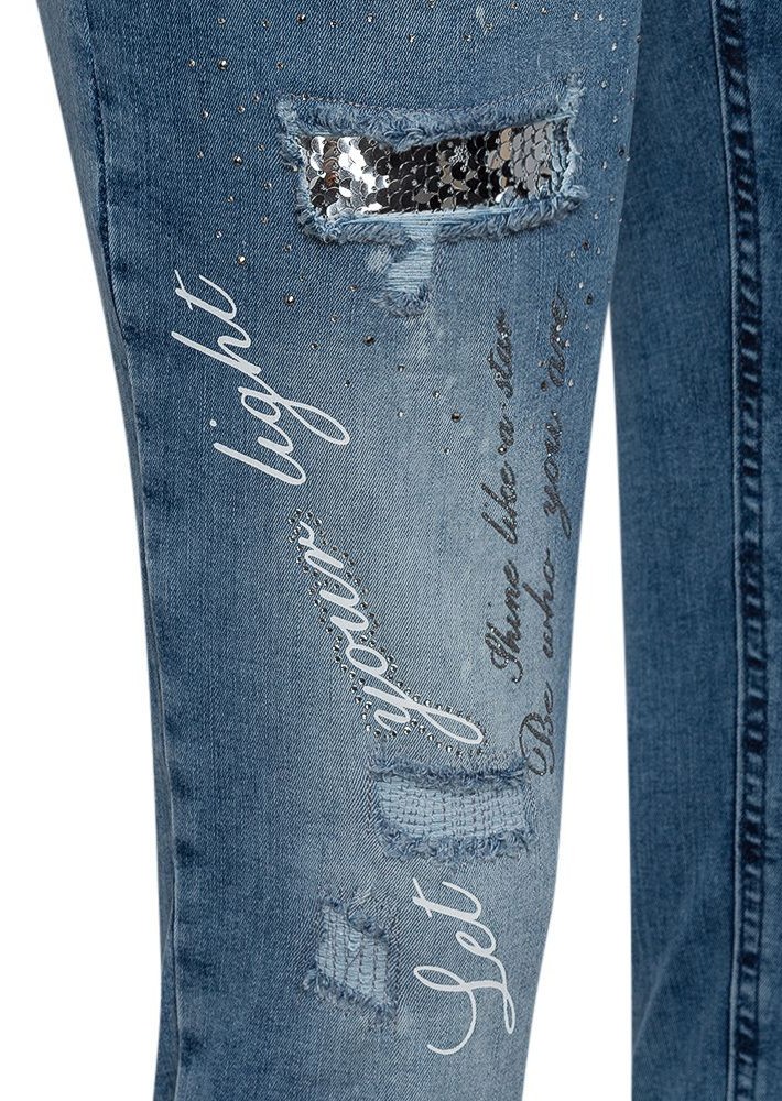 Doppelbundjeans, light blue denim