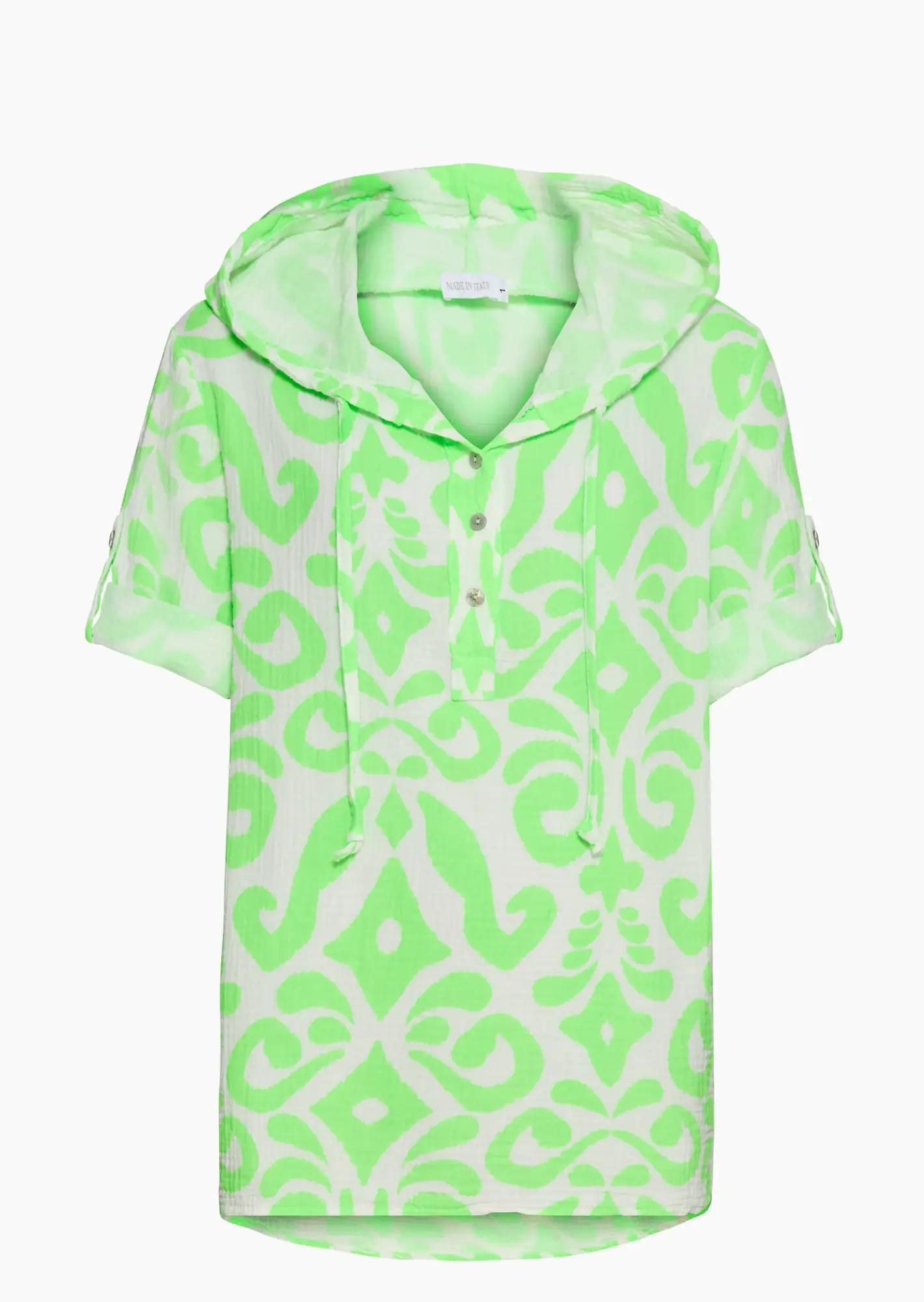 Musselinbluse mit Print, grün