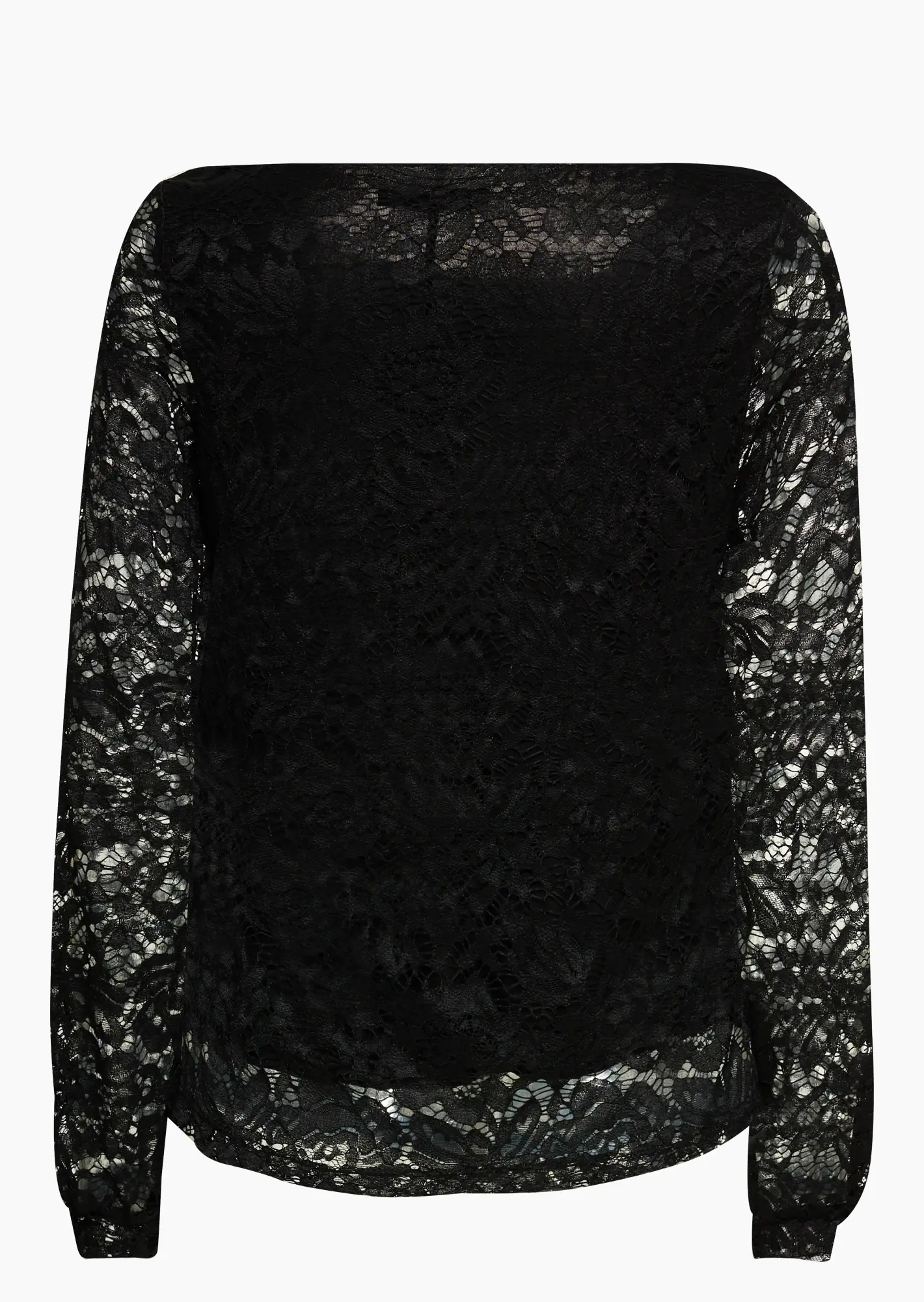 Shirt mit Alloverspitze, schwarz