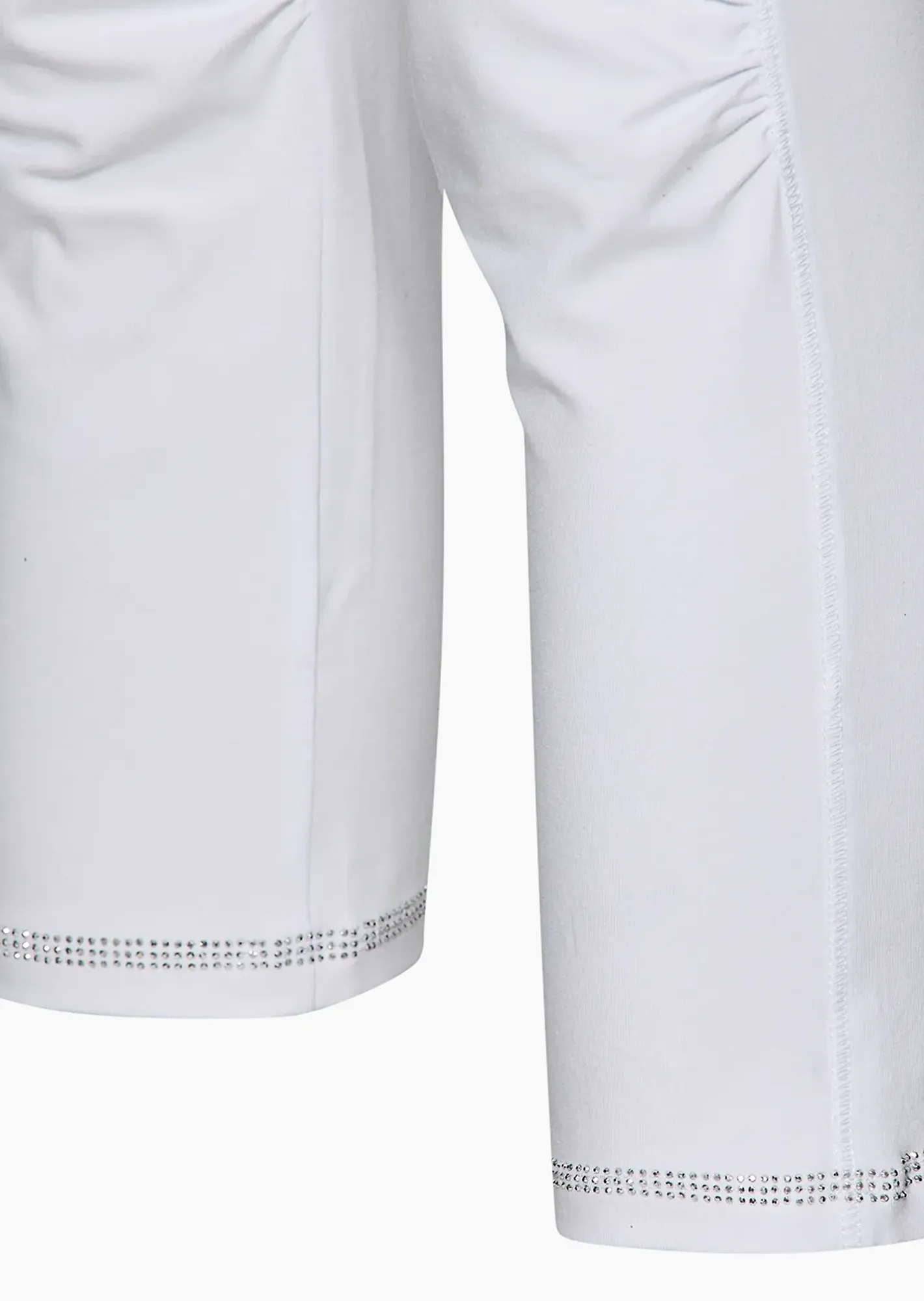 Capri-Leggings mit Ziersteinen, weiß