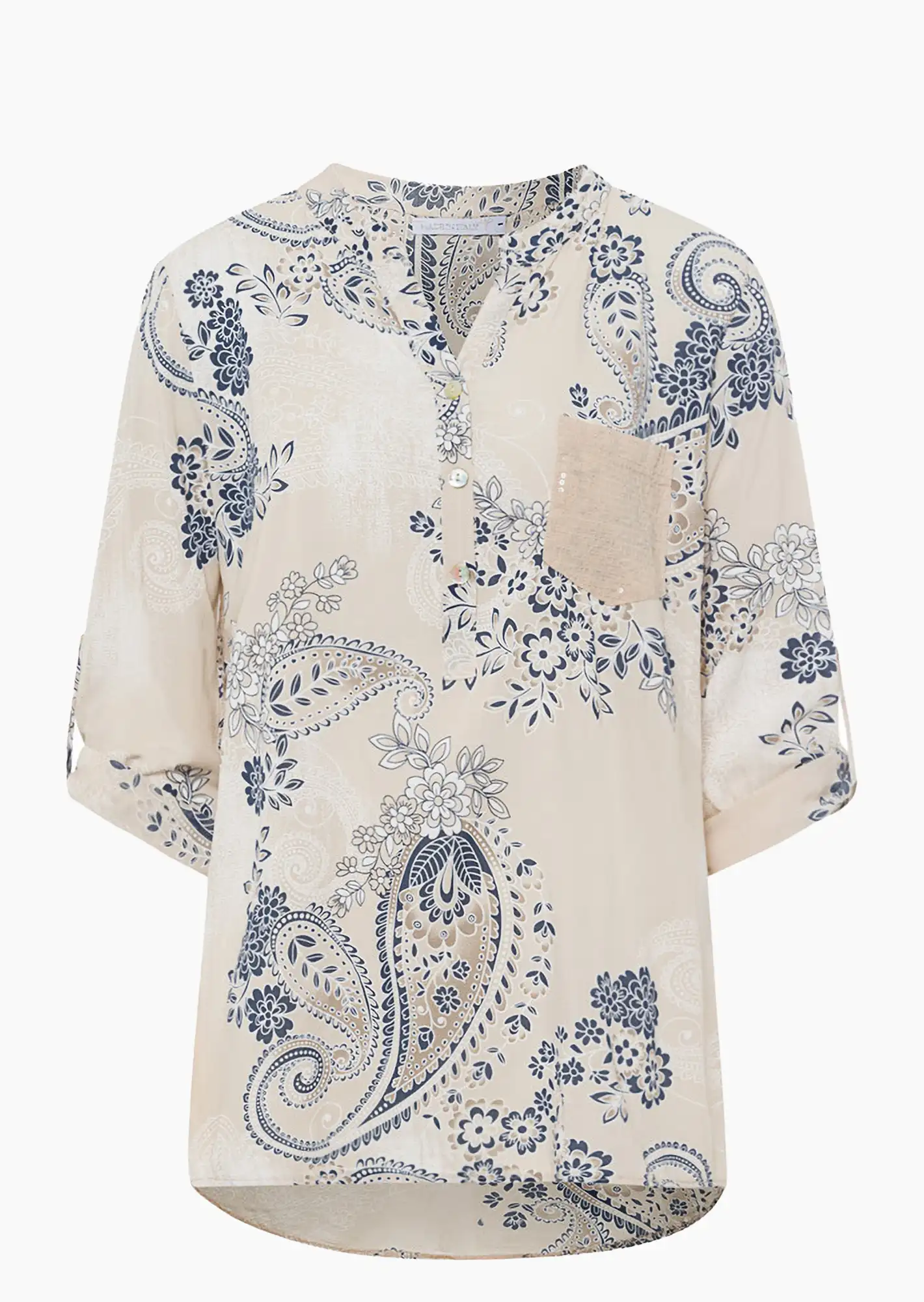 Bluse mit Pailletten, crema