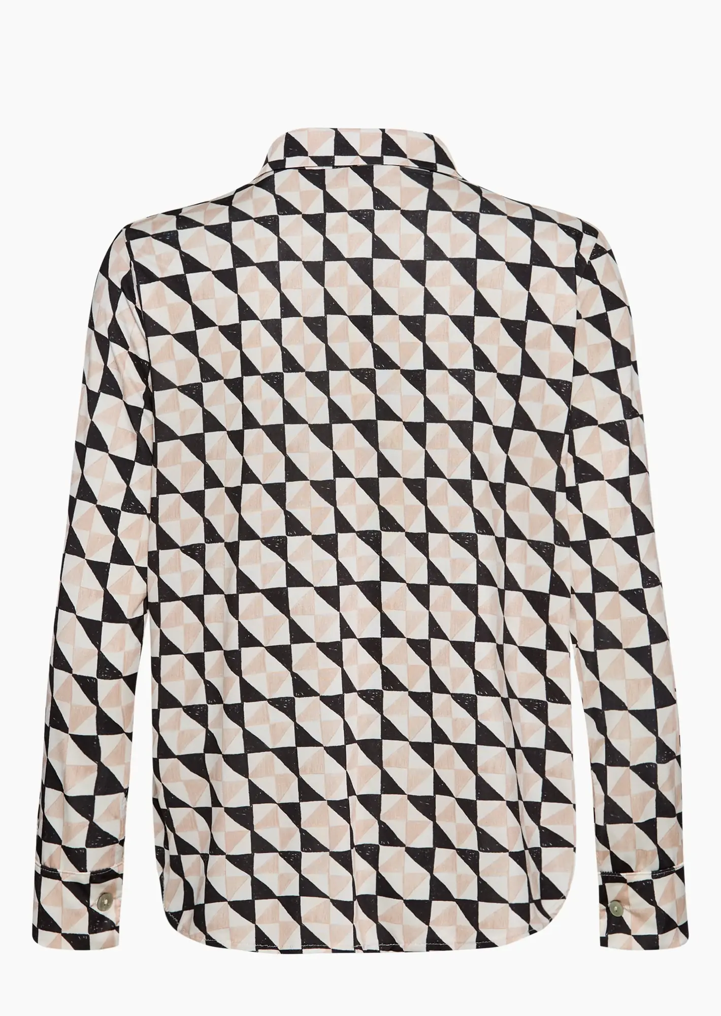 gemusterte Bluse, schwarz-crema