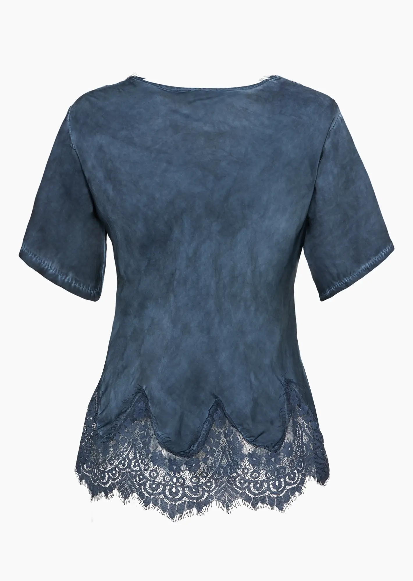 Shirt aus Viskose-Satin, navy