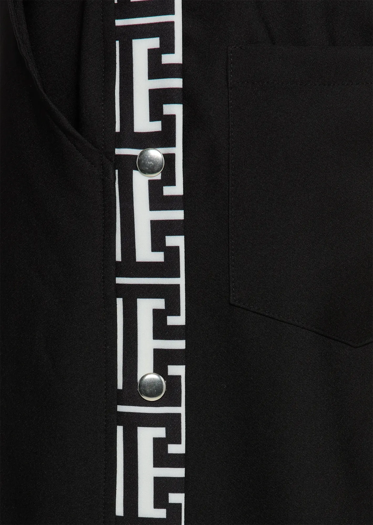 Wide Leg Hose mit Galonstreifen, schwarz