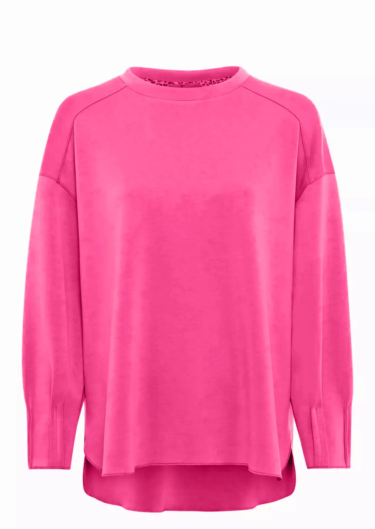 Leichter Sweatpullover mit Ziernähten, pink