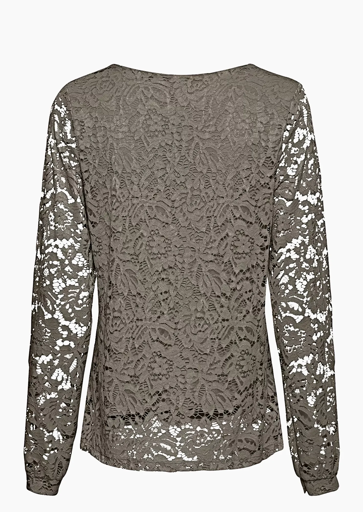 Blusenshirt Alloverspitze, oliv